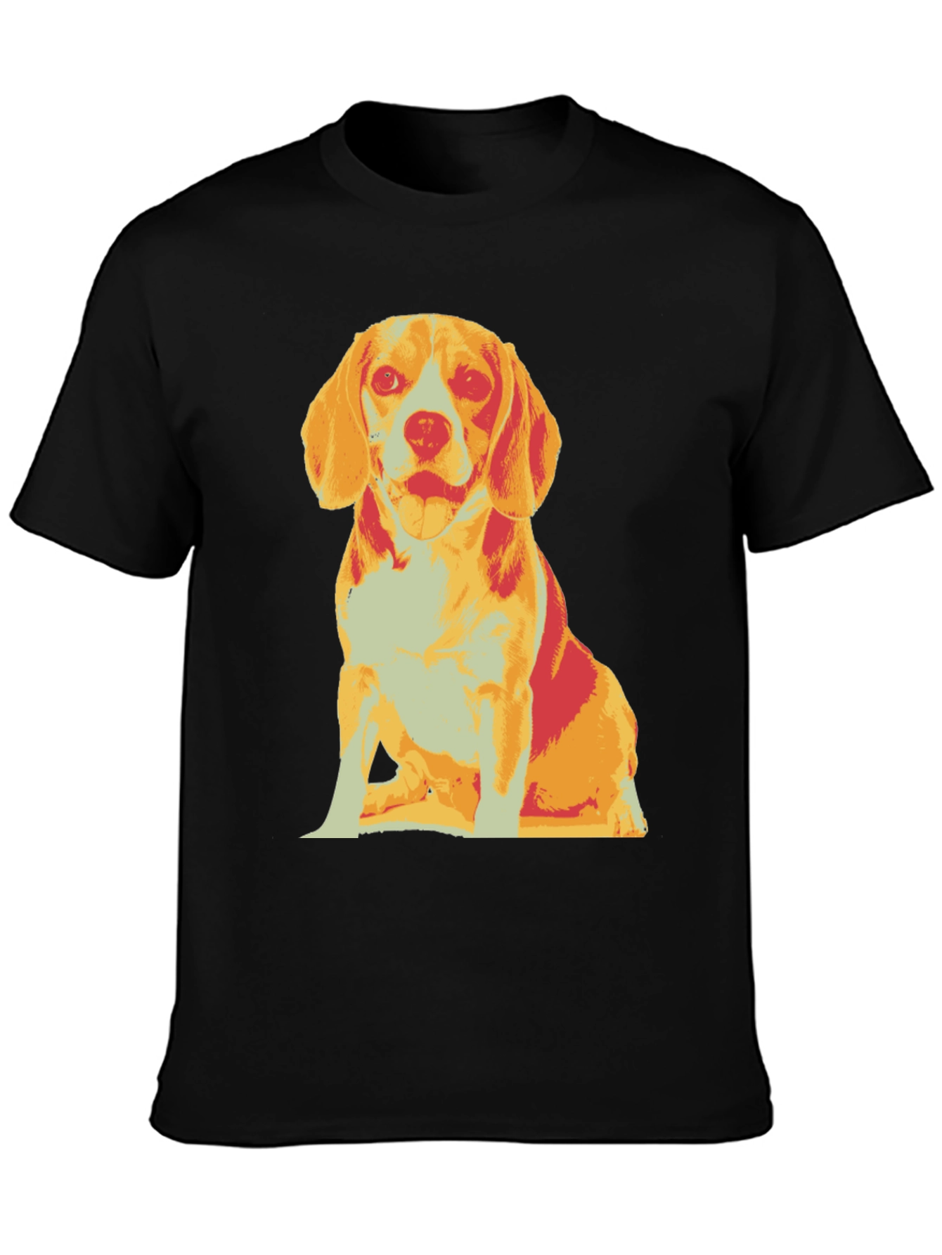 Dog Graphic T-Shirt Black Crew Neck Casual Style
