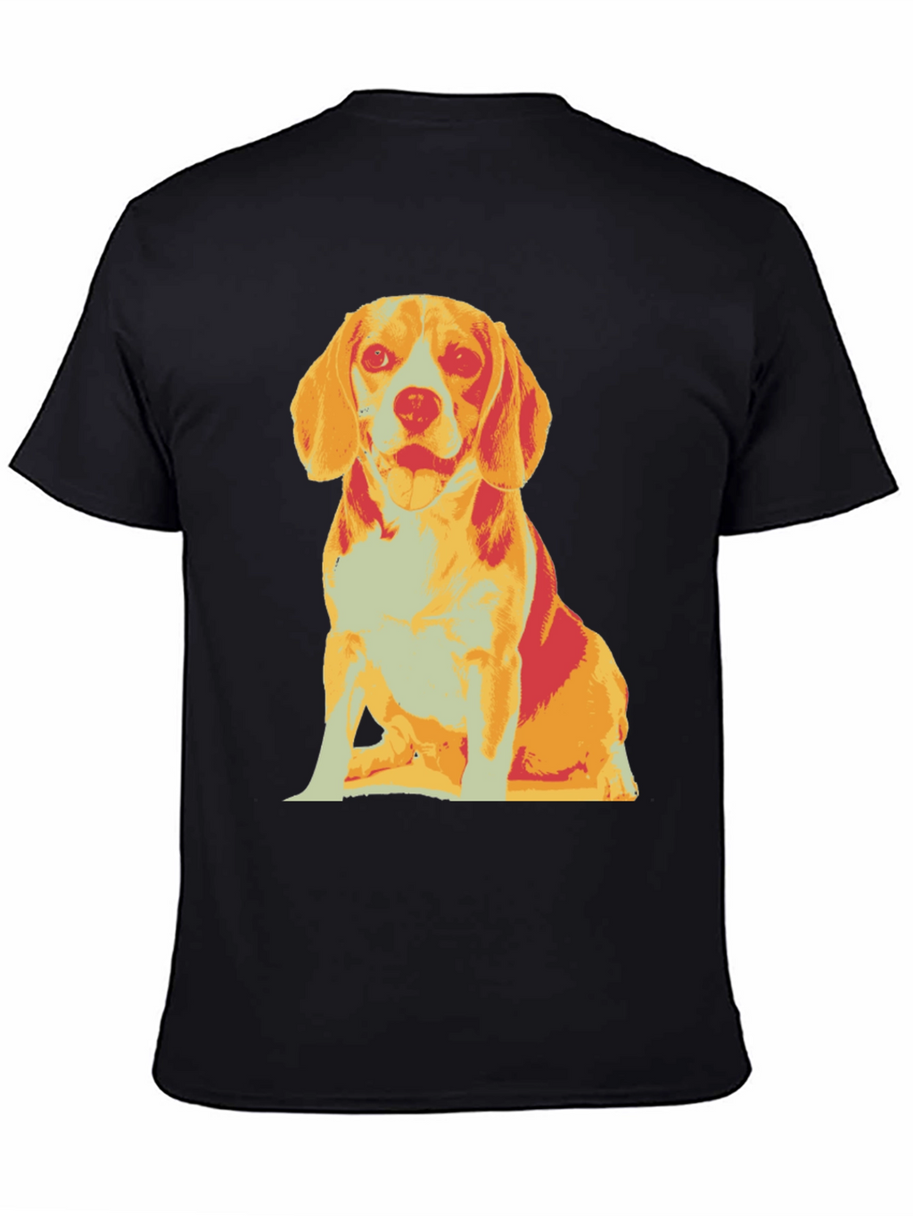 Dog Graphic T-Shirt Black Crew Neck Casual Style