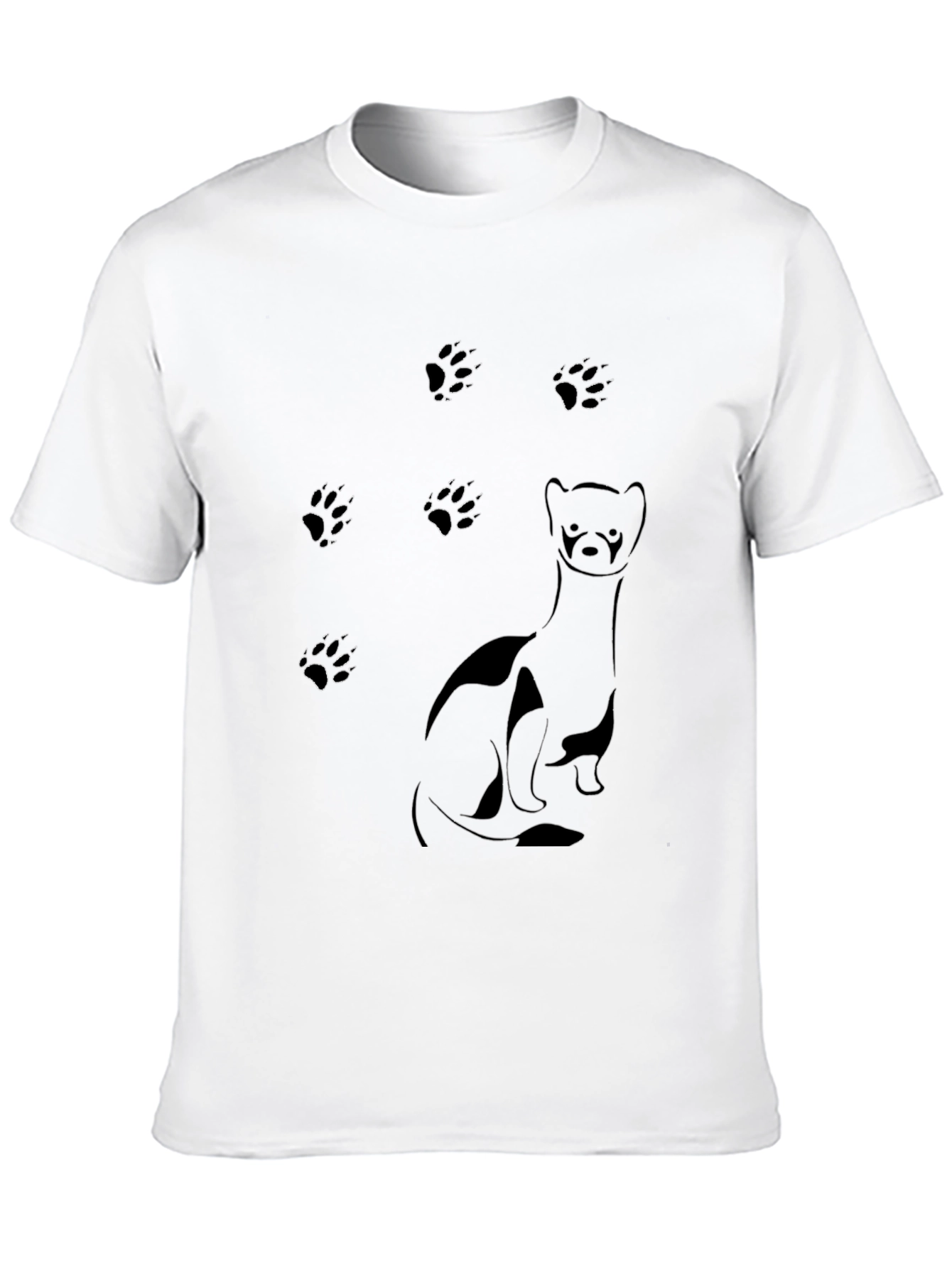 Ferret & Paw Print Black T-Shirt
