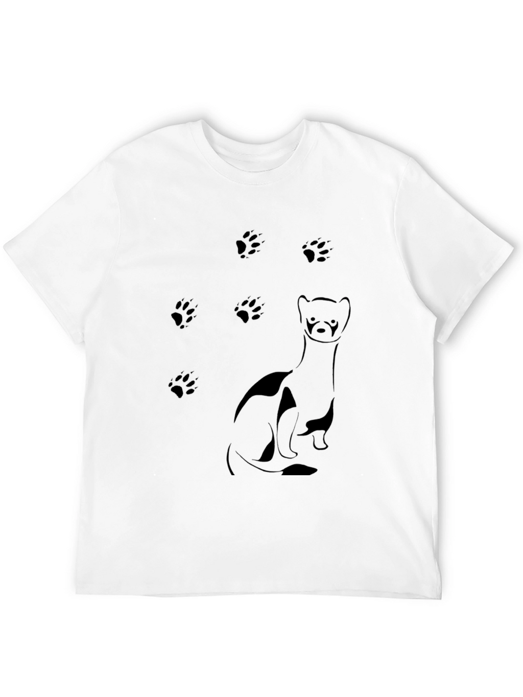 Ferret & Paw Print Black T-Shirt