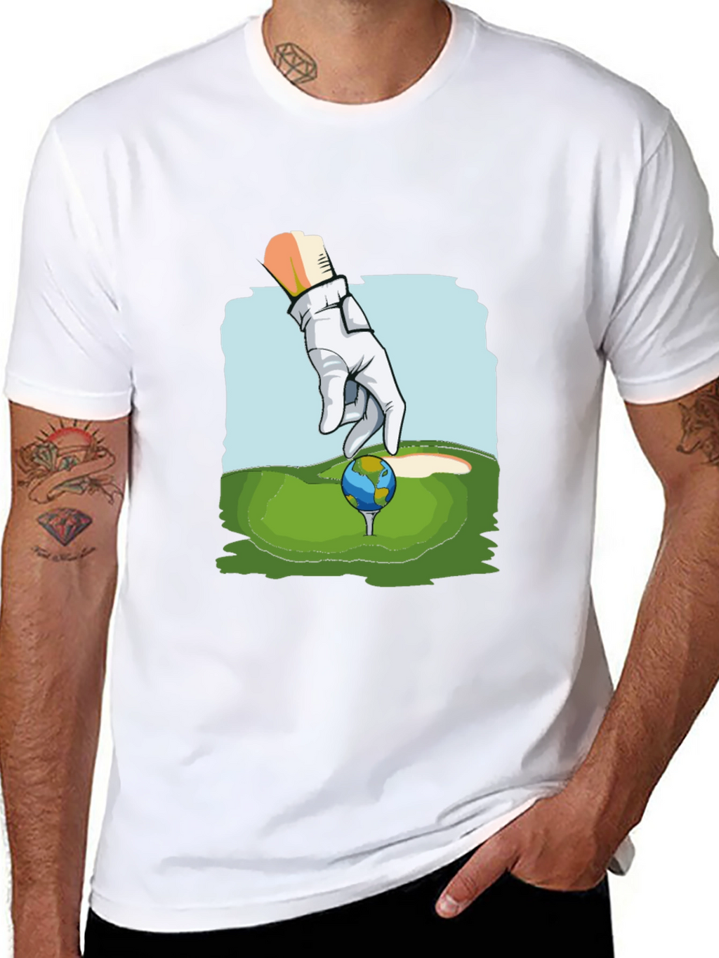 Golf Earth T-Shirt Funny Graphic Tee