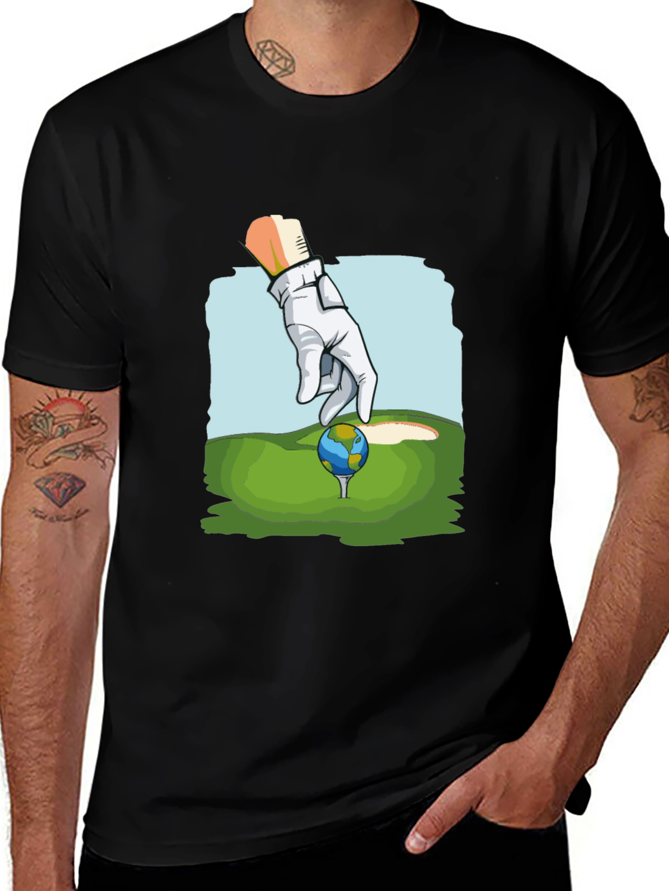 Golf Earth T-Shirt Funny Graphic Tee