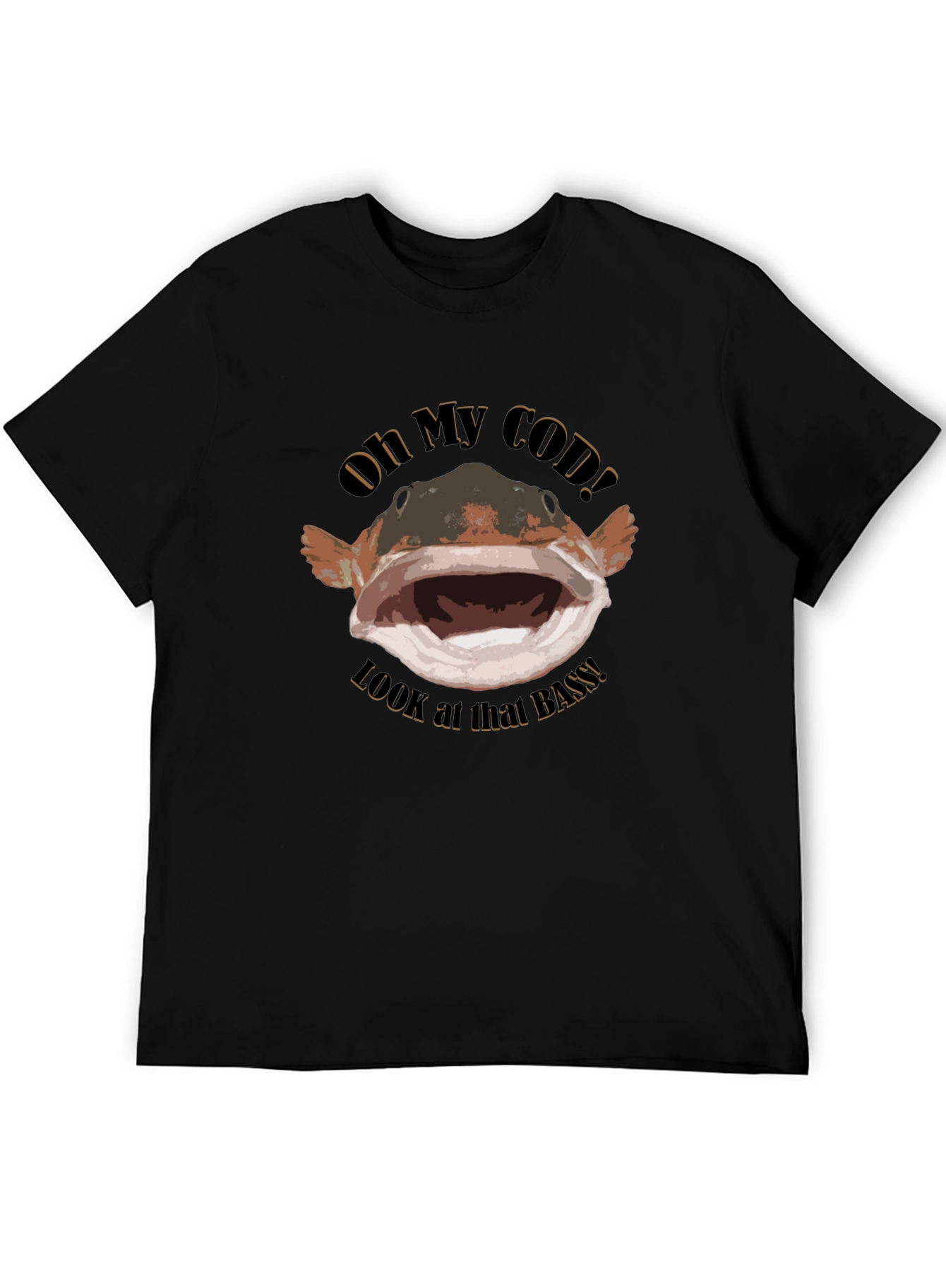 Oh My Cod! Mens Graphic T-Shirt Funny Bass Fishing Tee
