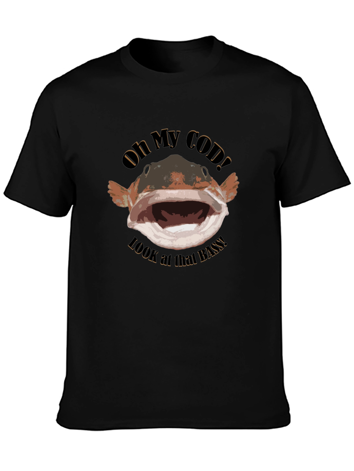 Oh My Cod! Mens Graphic T-Shirt Funny Bass Fishing Tee