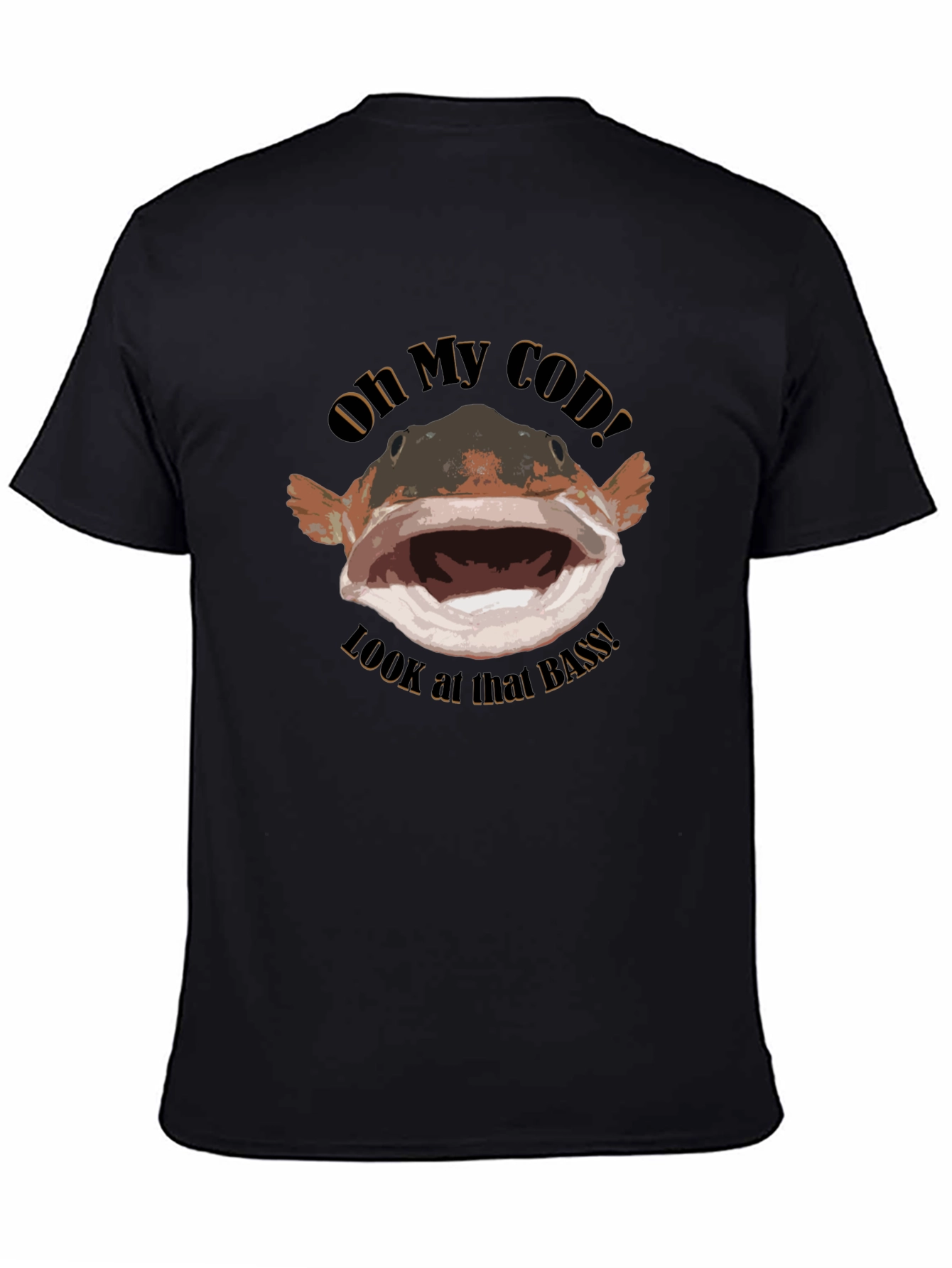 Oh My Cod! Mens Graphic T-Shirt Funny Bass Fishing Tee