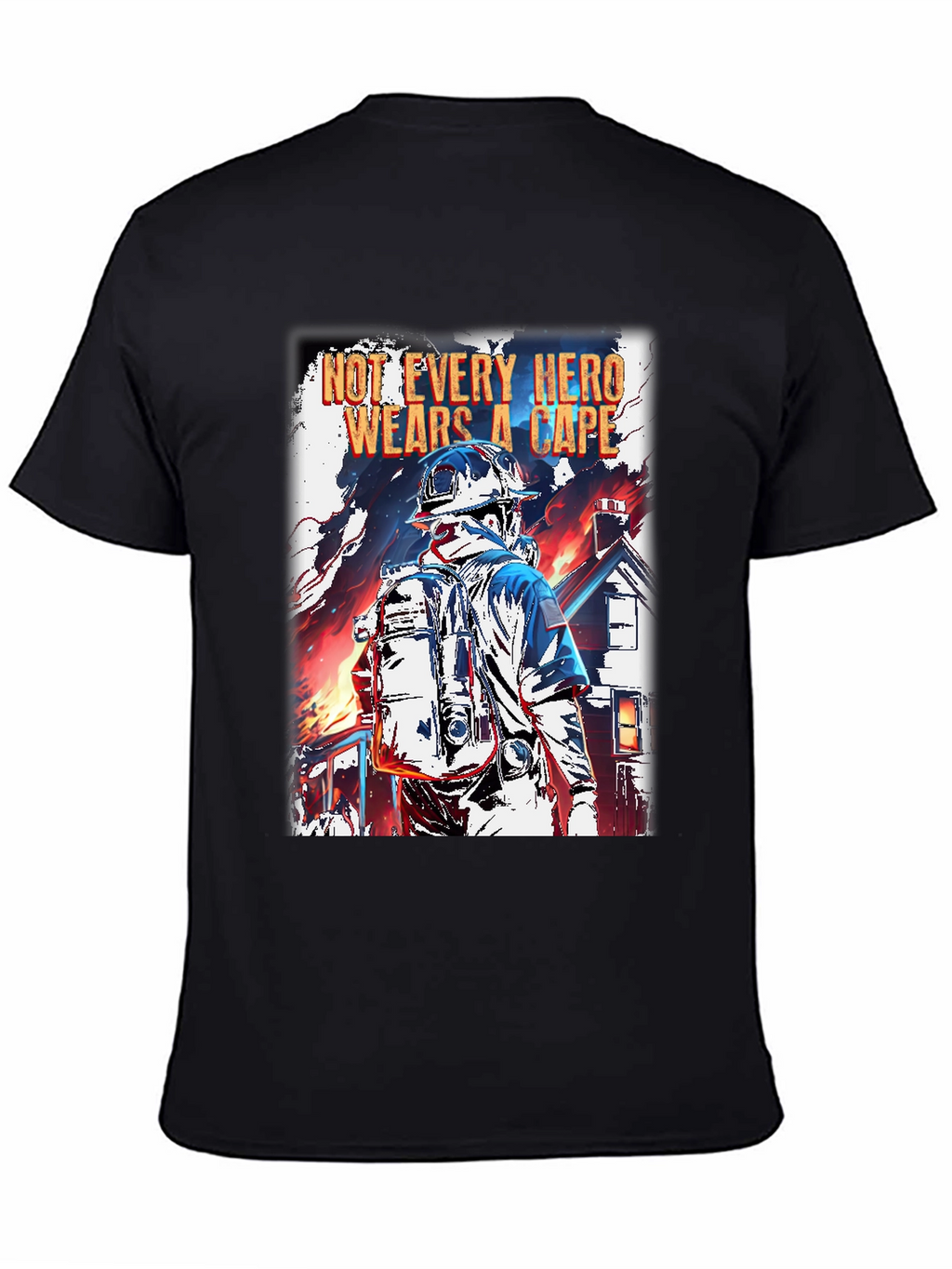 Hero Firefighter Graphic T-Shirt - Black