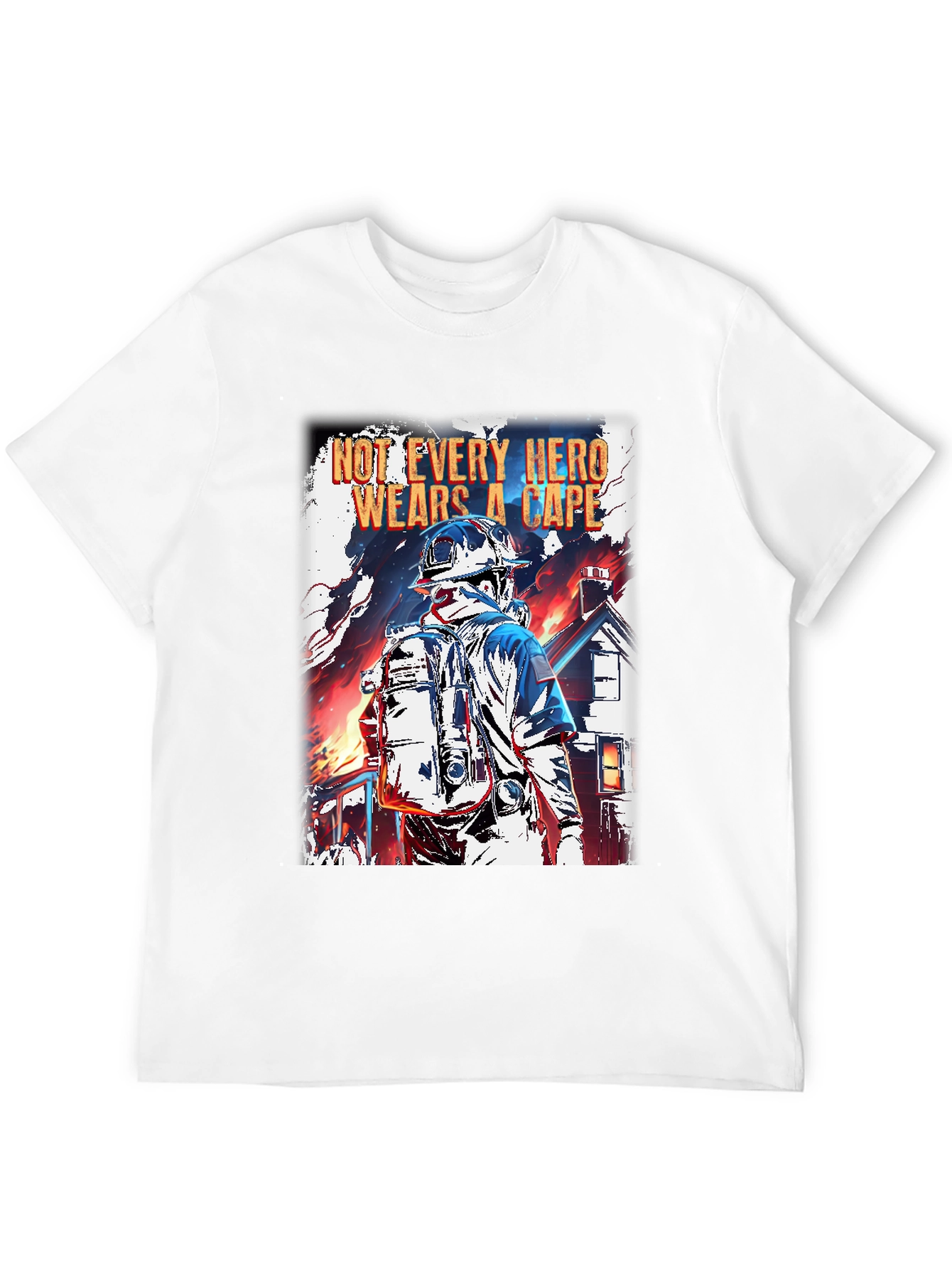 Hero Firefighter Graphic T-Shirt - Black