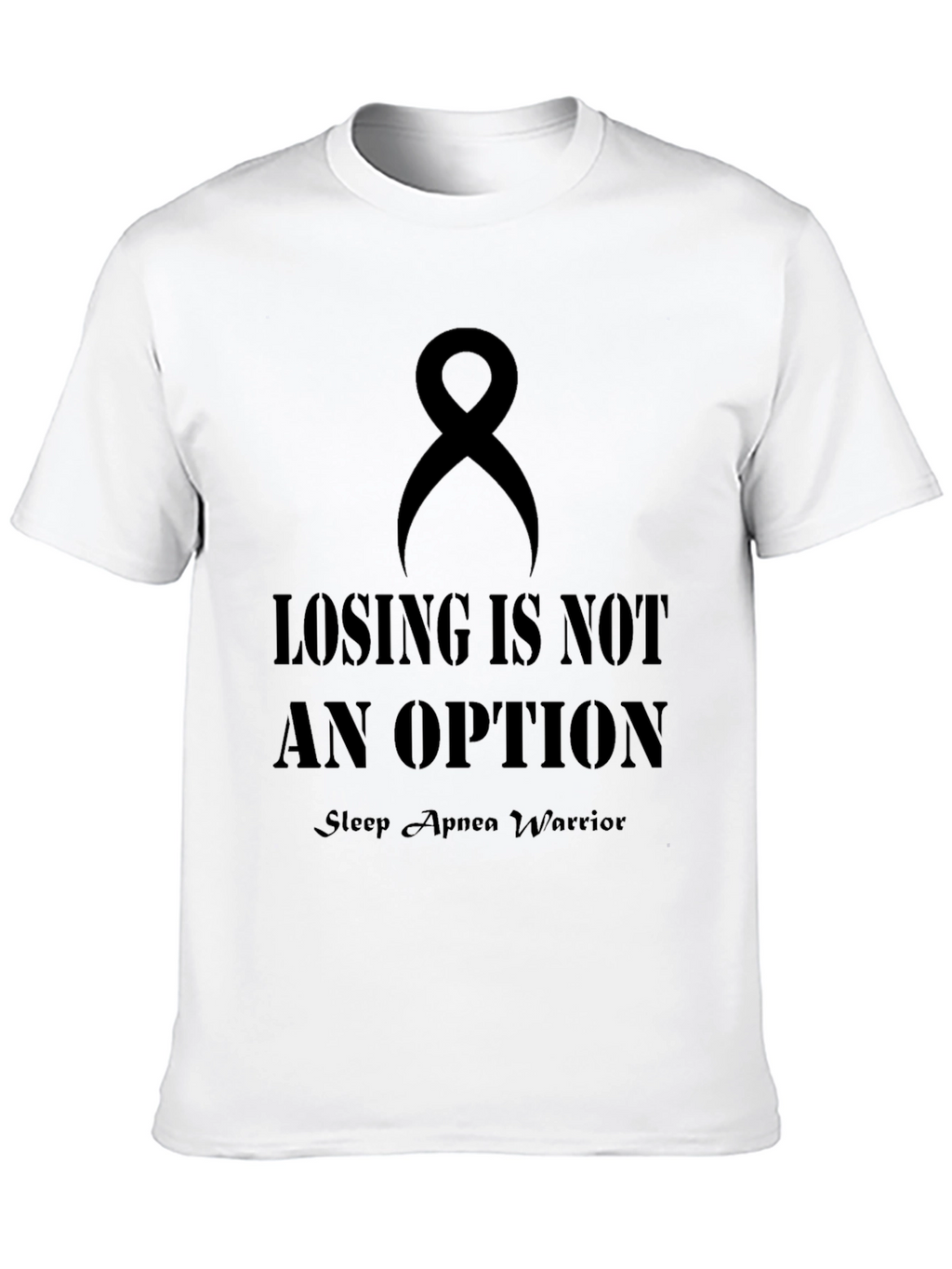 Sleep Apnea Warrior Awareness Black T-Shirt