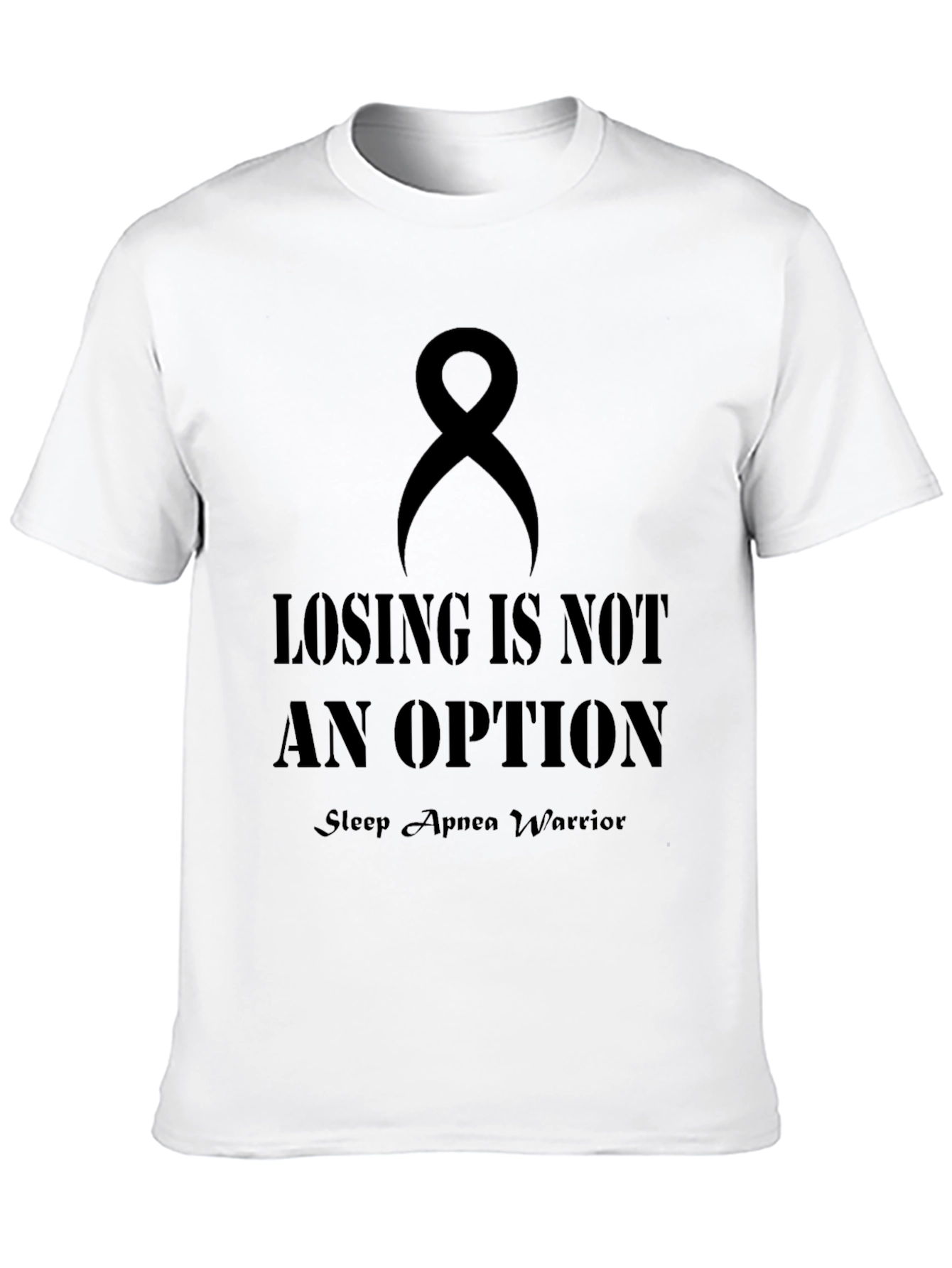 Sleep Apnea Warrior Awareness Black T-Shirt