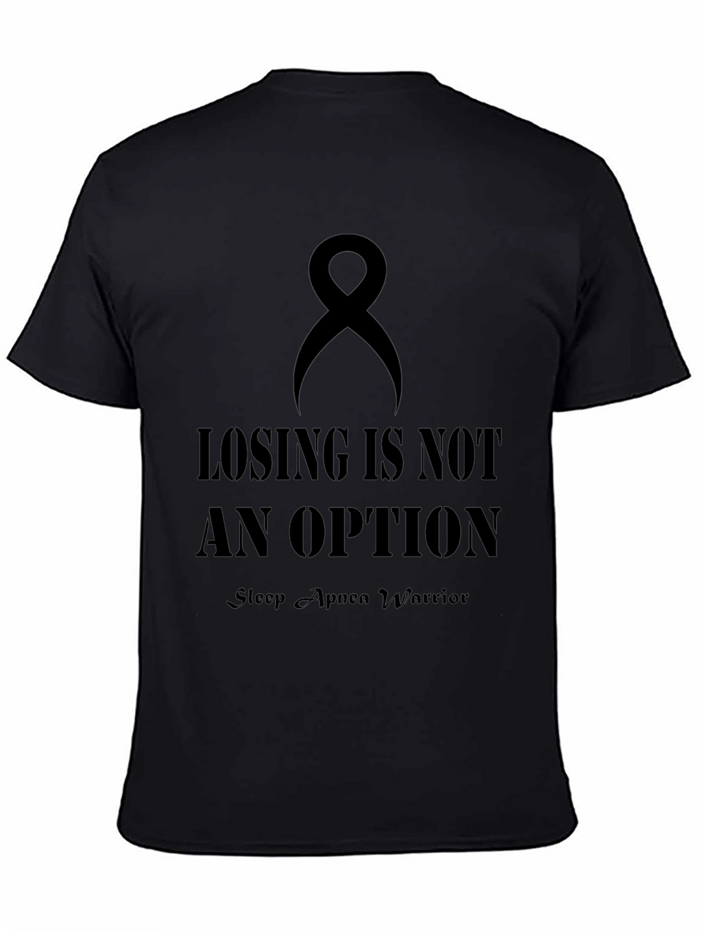 Sleep Apnea Warrior Awareness Black T-Shirt