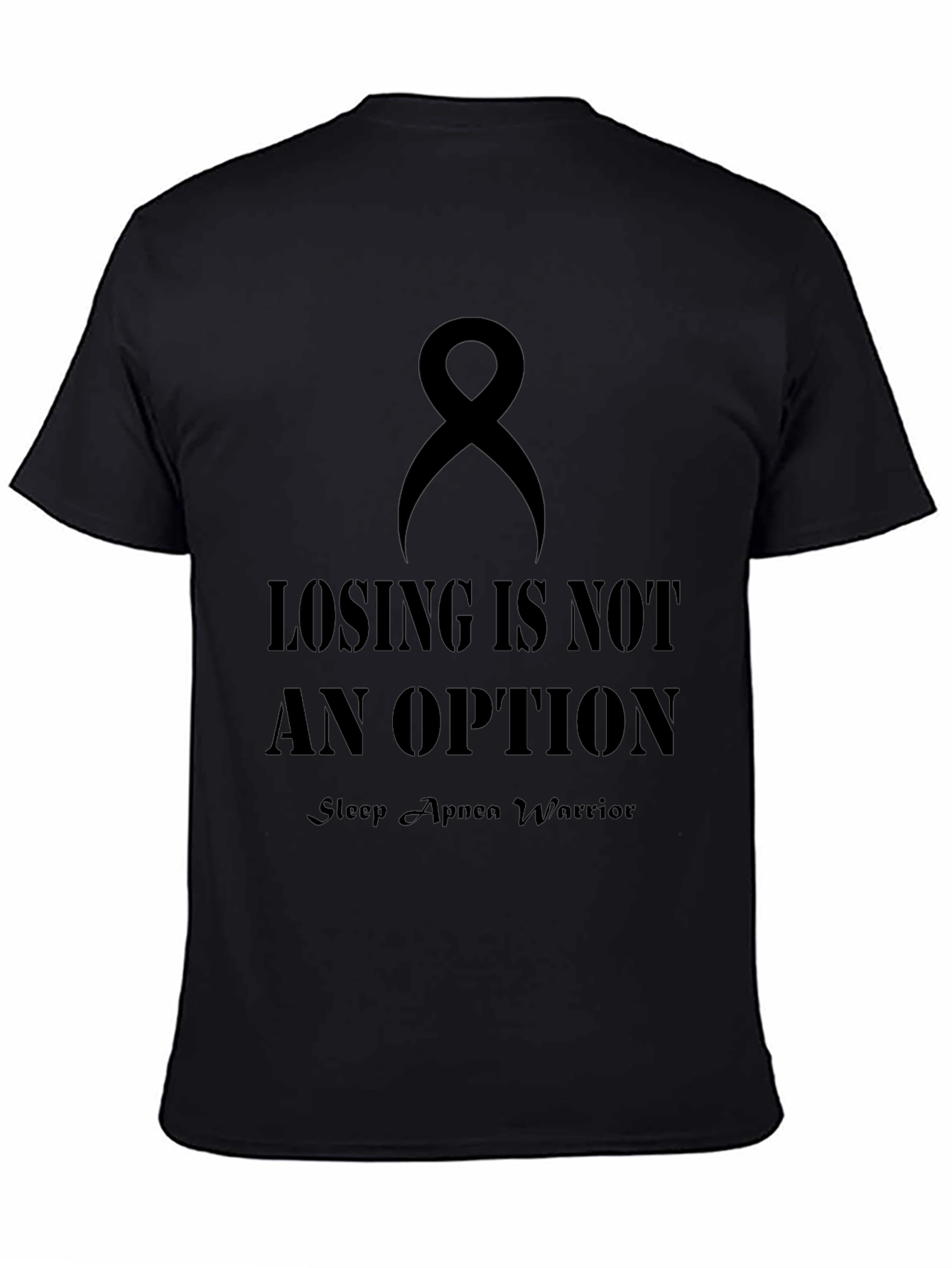 Sleep Apnea Warrior Awareness Black T-Shirt