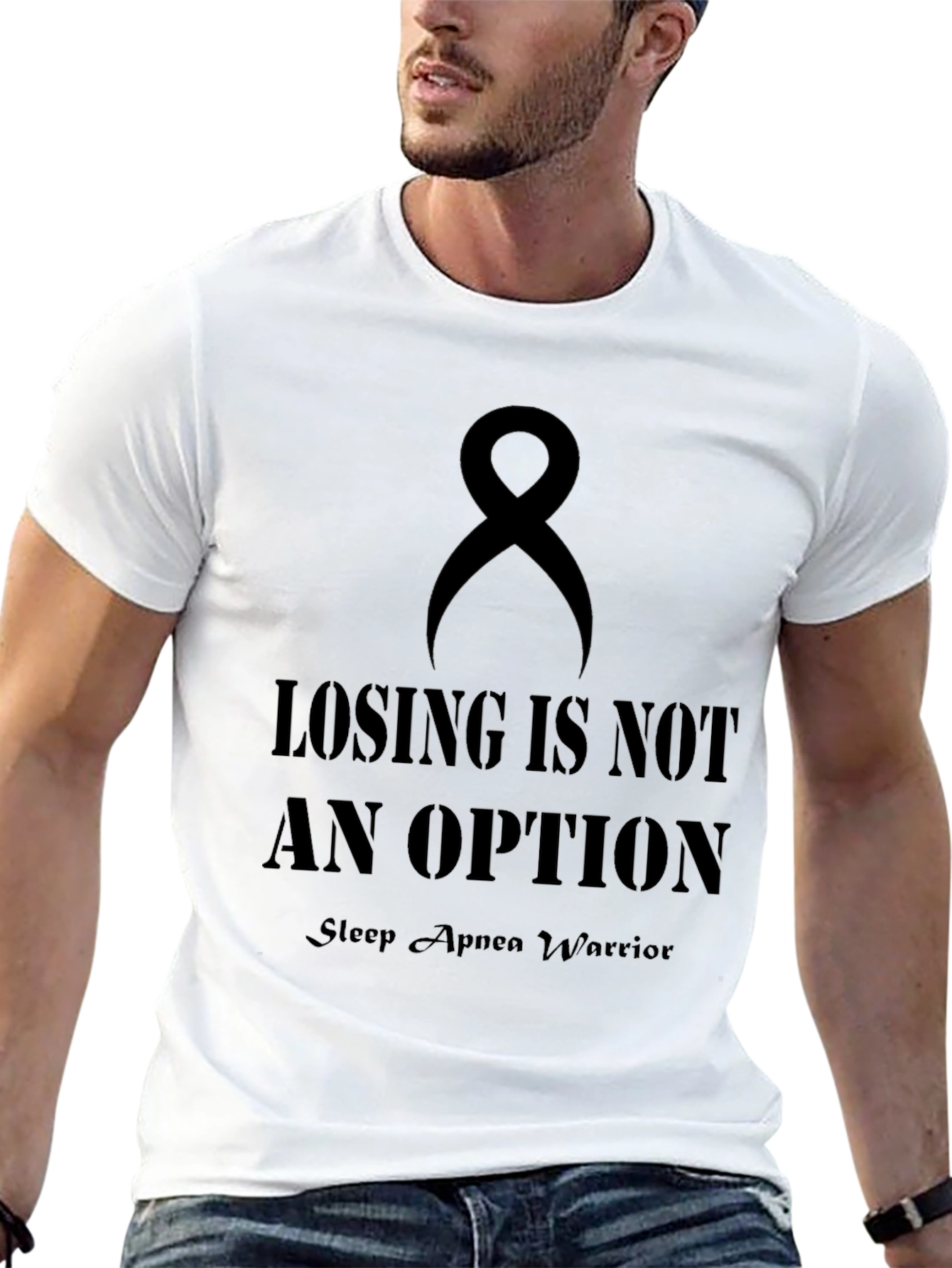 Sleep Apnea Warrior Awareness Black T-Shirt