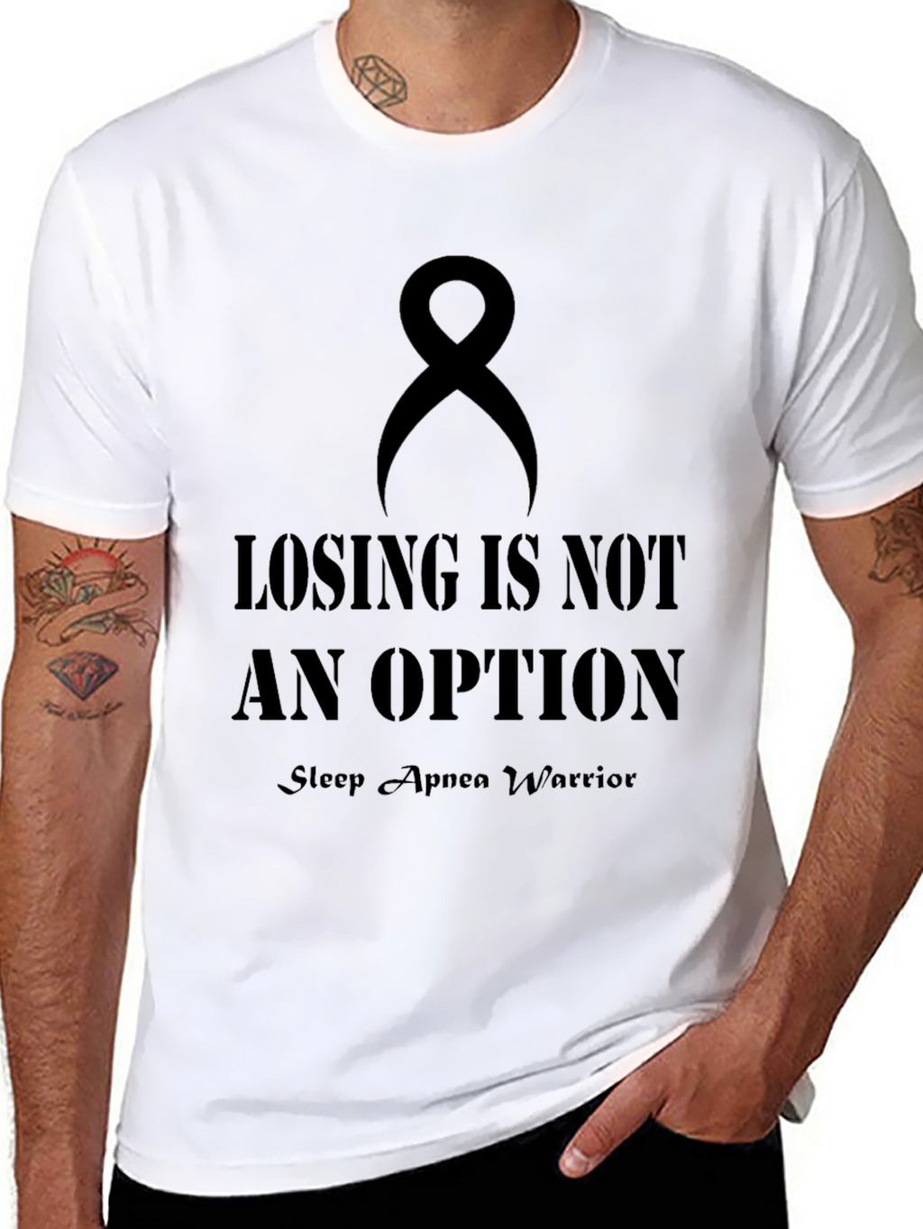 Sleep Apnea Warrior Awareness Black T-Shirt