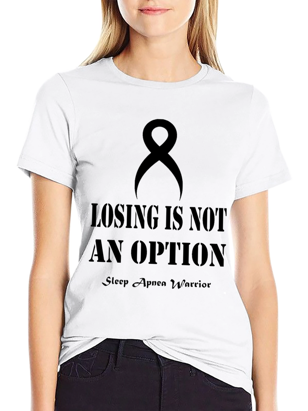 Sleep Apnea Warrior Awareness Black T-Shirt