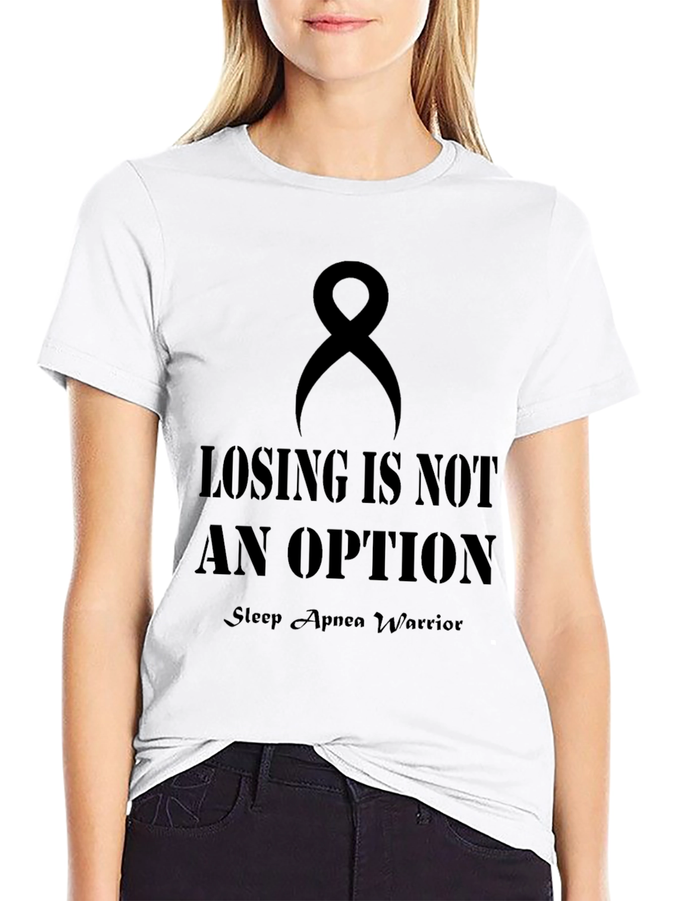 Sleep Apnea Warrior Awareness Black T-Shirt