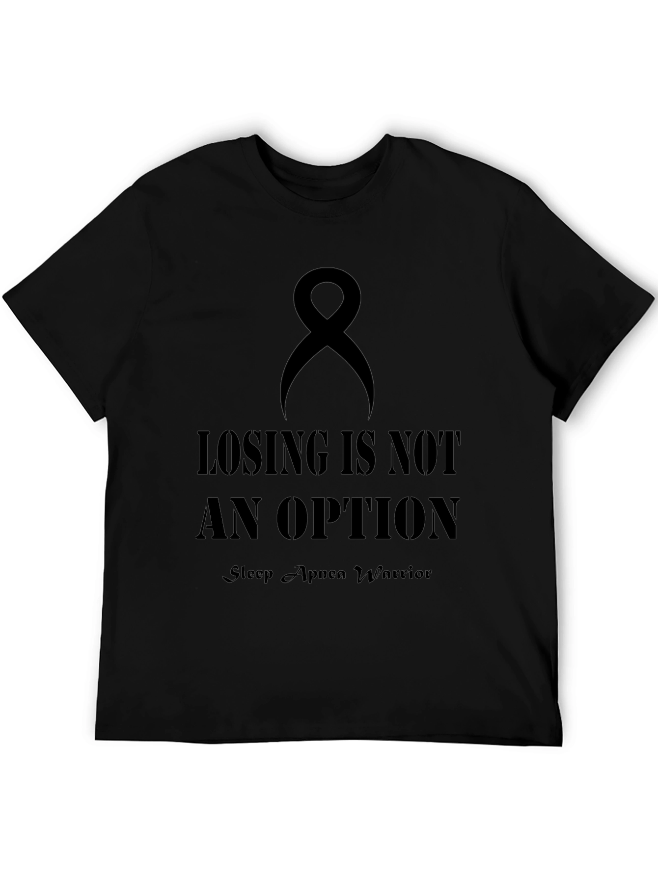 Sleep Apnea Warrior Awareness Black T-Shirt