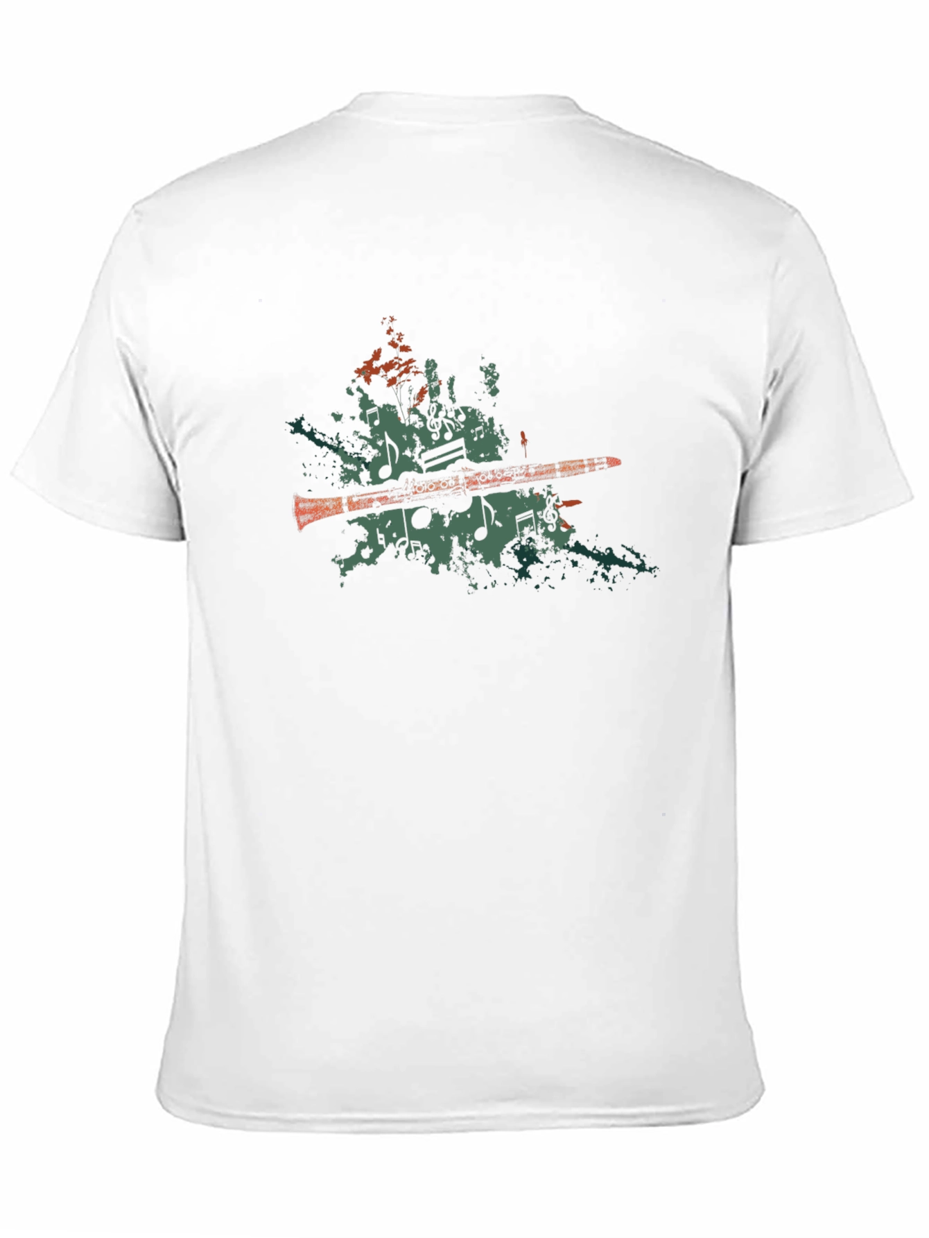 Musical Notes Clarinet Graphic Tee - Black