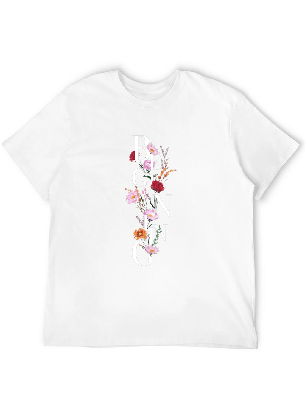 Floral Beginning Graphic Black T-Shirt
