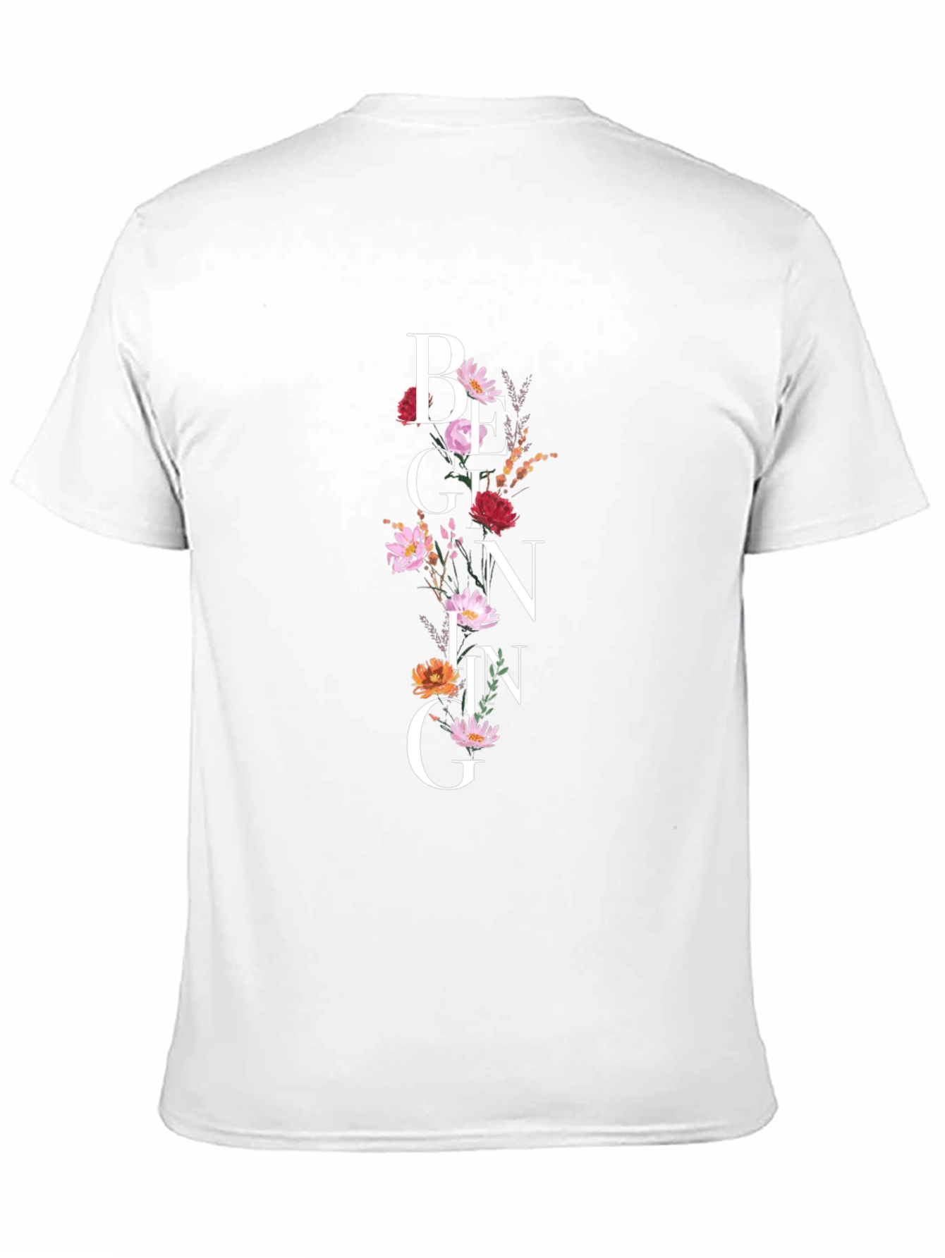 Floral Beginning Graphic Black T-Shirt