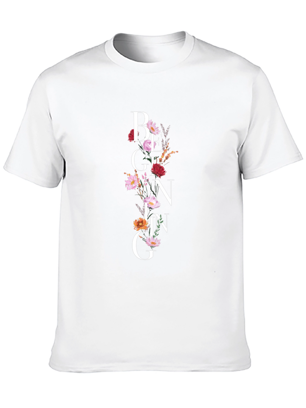 Floral Beginning Graphic Black T-Shirt