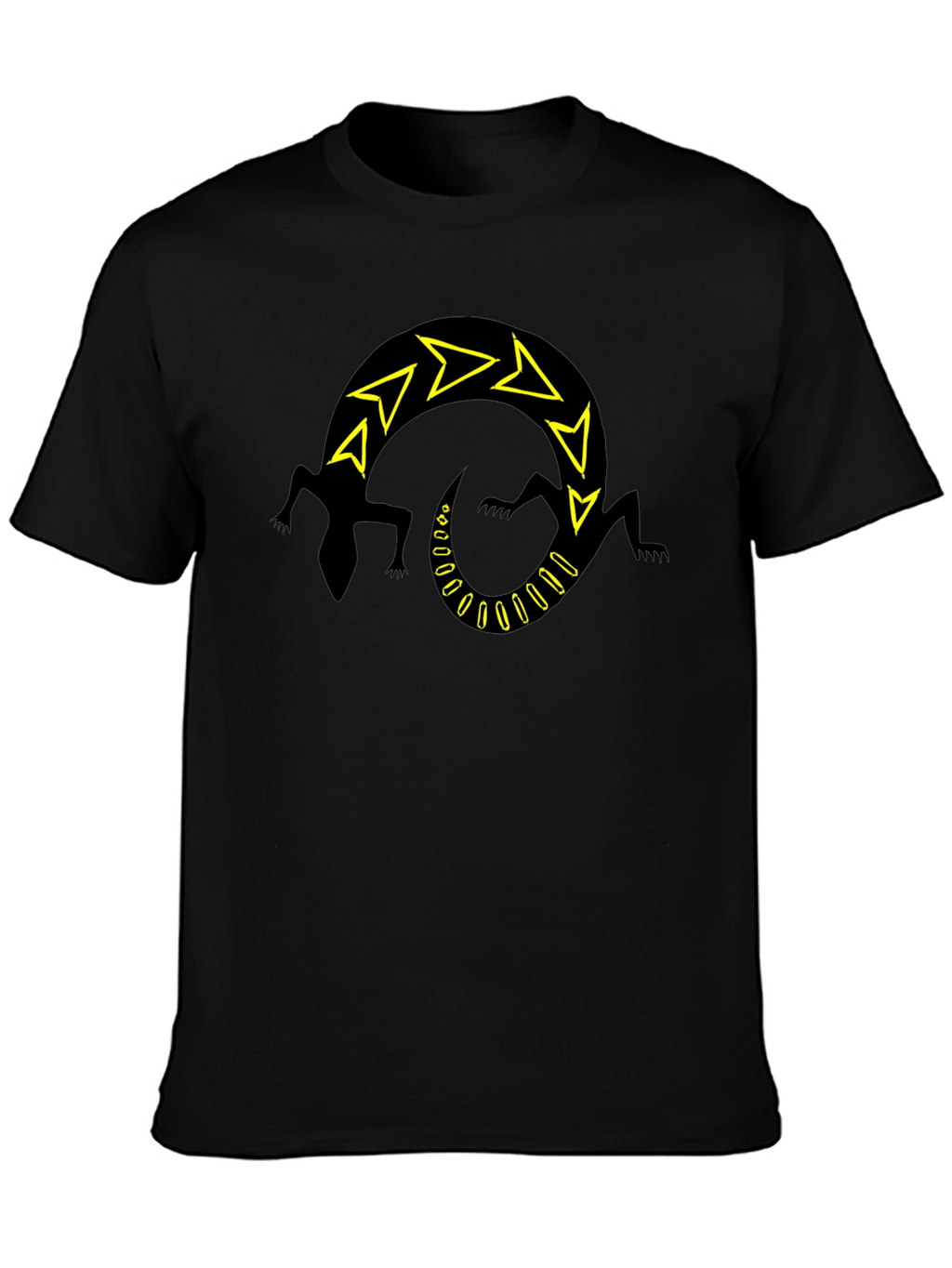 Black Lizard Arrow Design T-Shirt