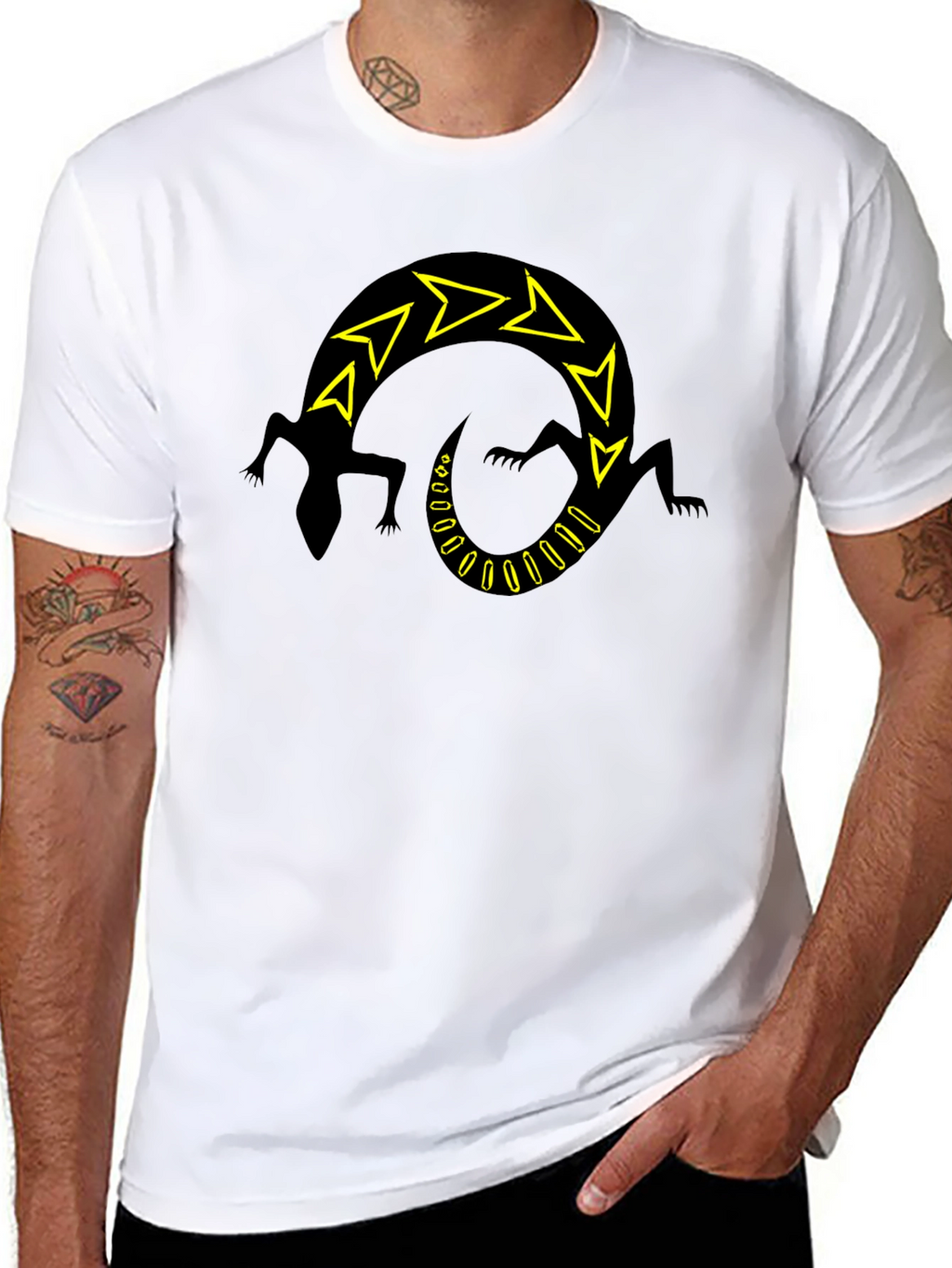 Black Lizard Arrow Design T-Shirt