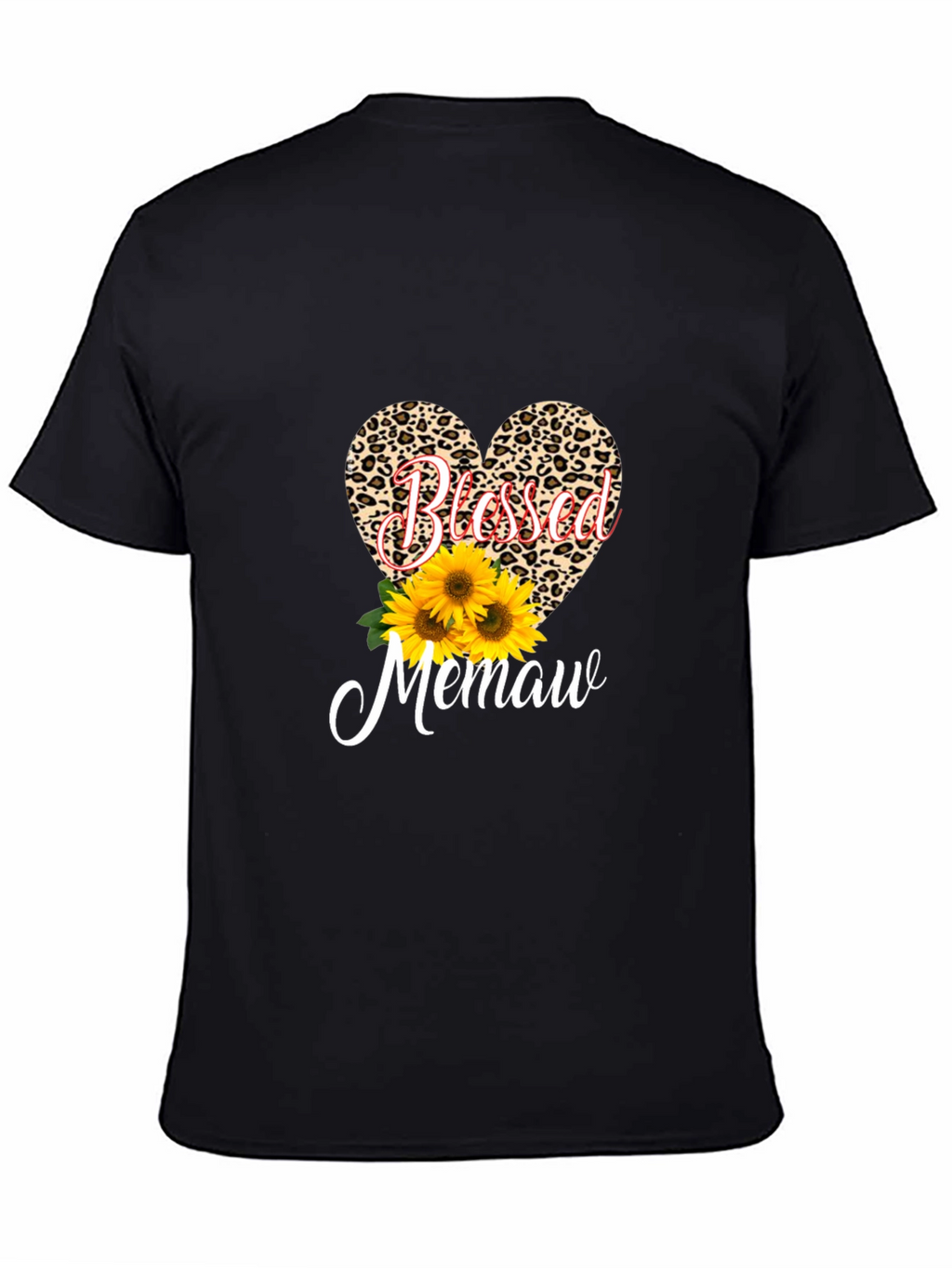 Blessed Memaw Leopard Heart T-Shirt