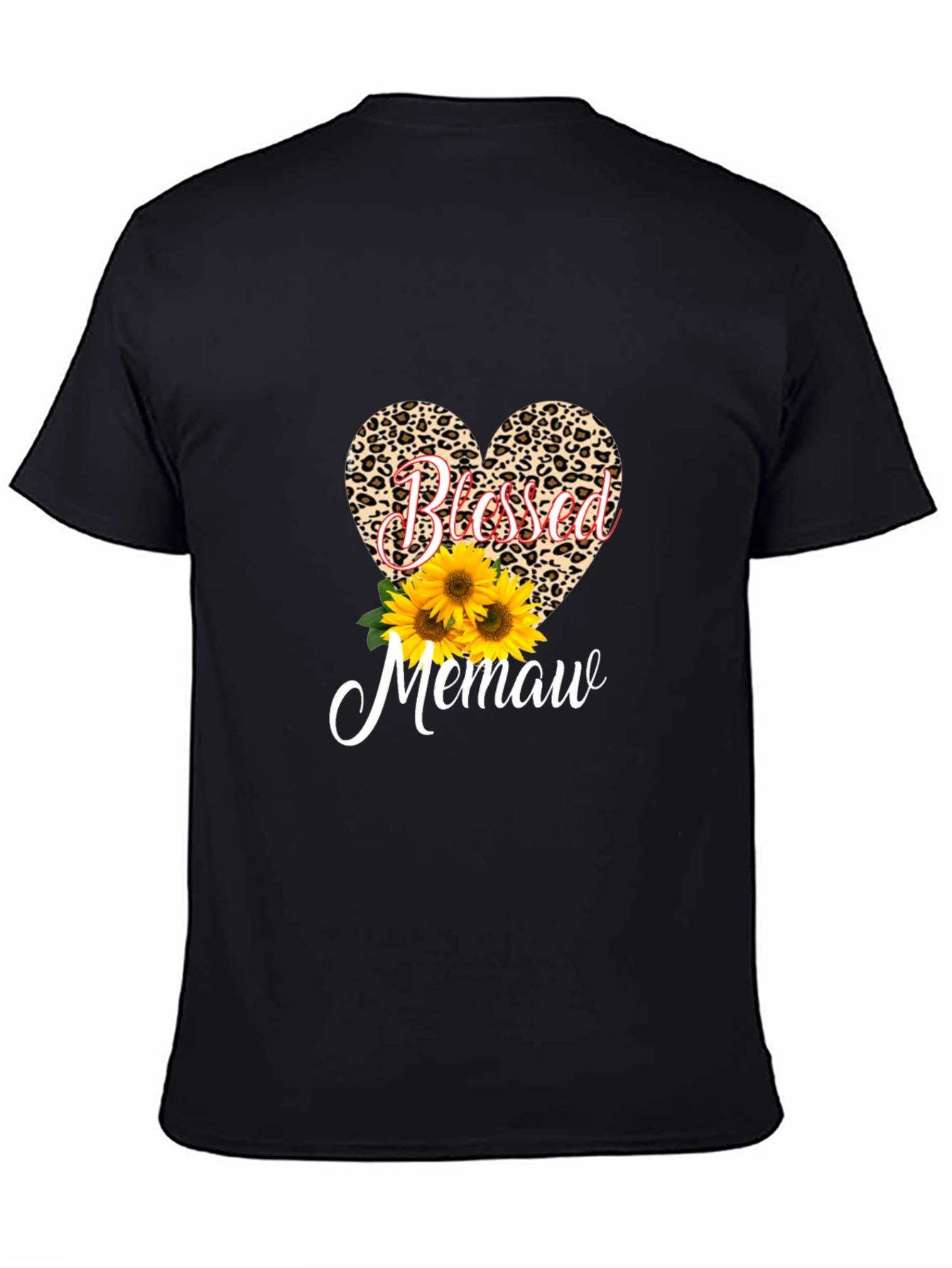 Blessed Memaw Leopard Heart T-Shirt