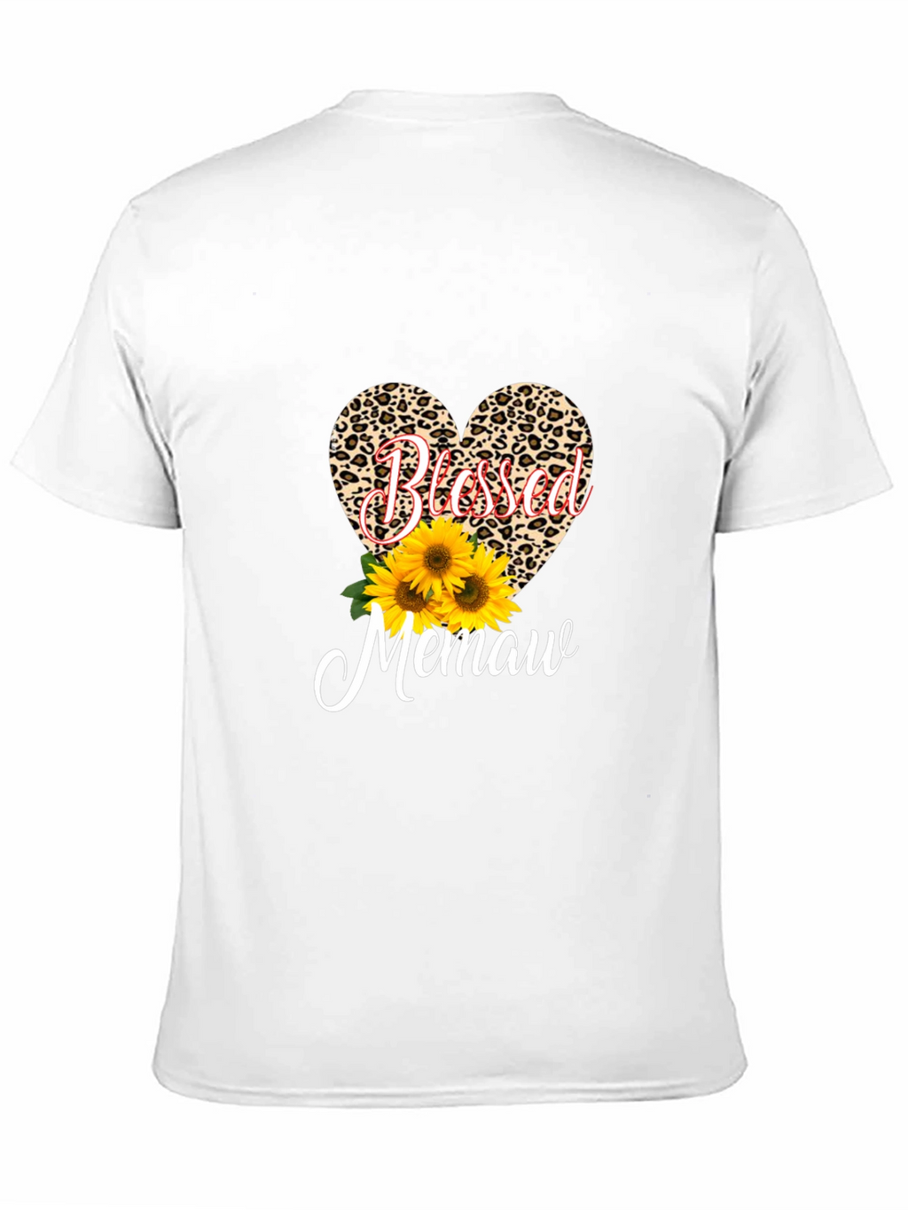 Blessed Memaw Leopard Heart T-Shirt
