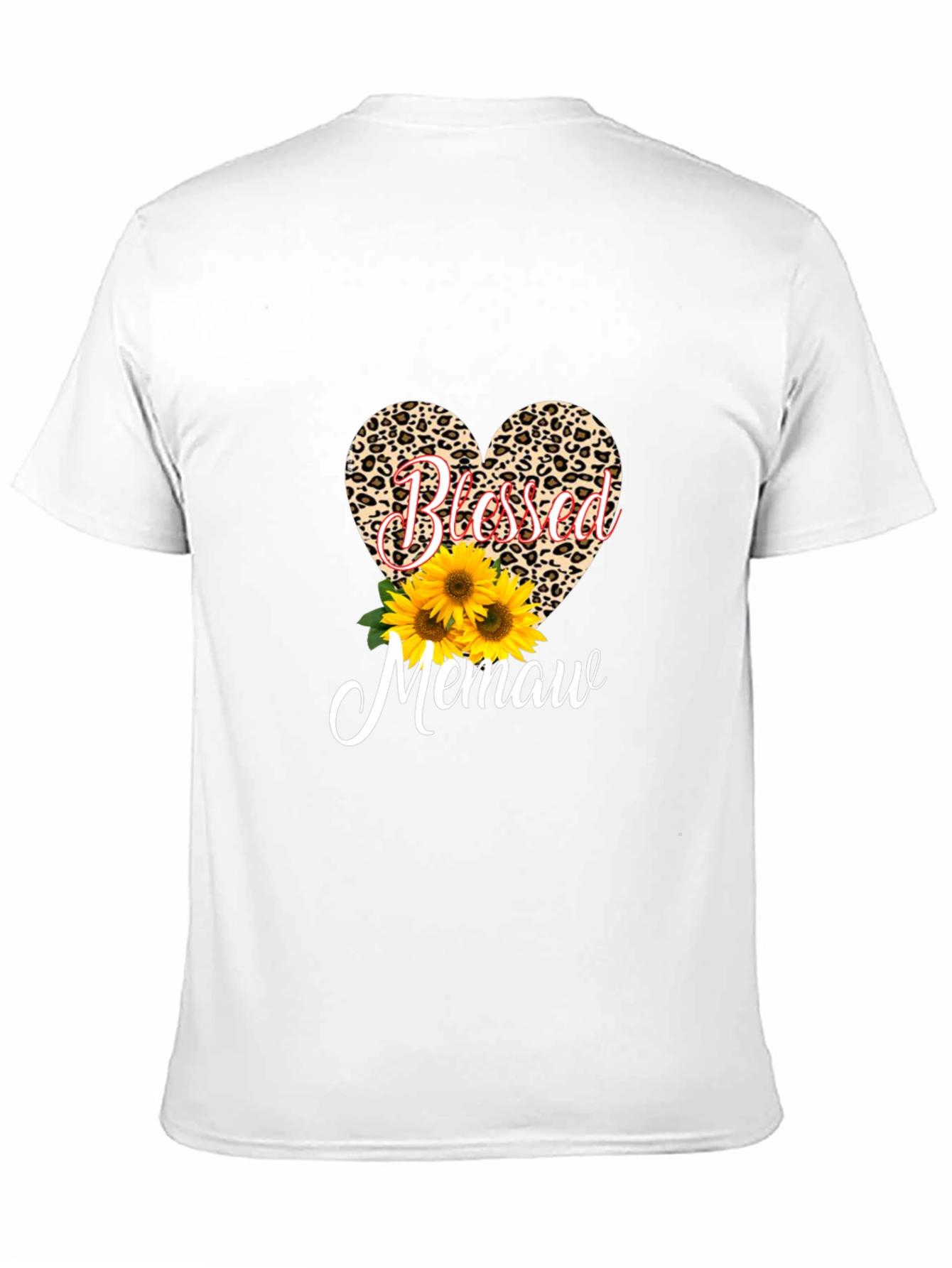 Blessed Memaw Leopard Heart T-Shirt