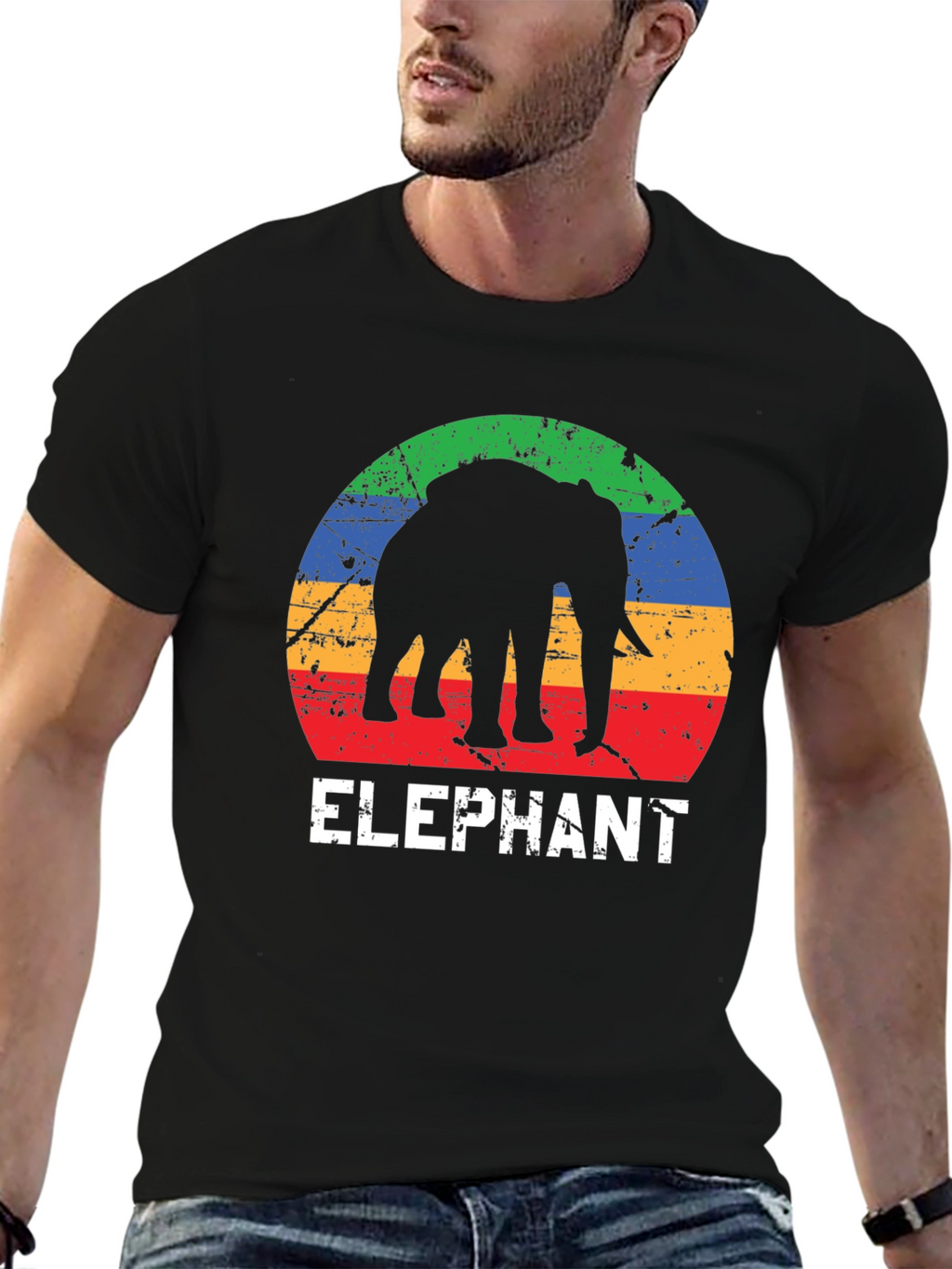 Elephant Silhouette Graphic T-Shirt