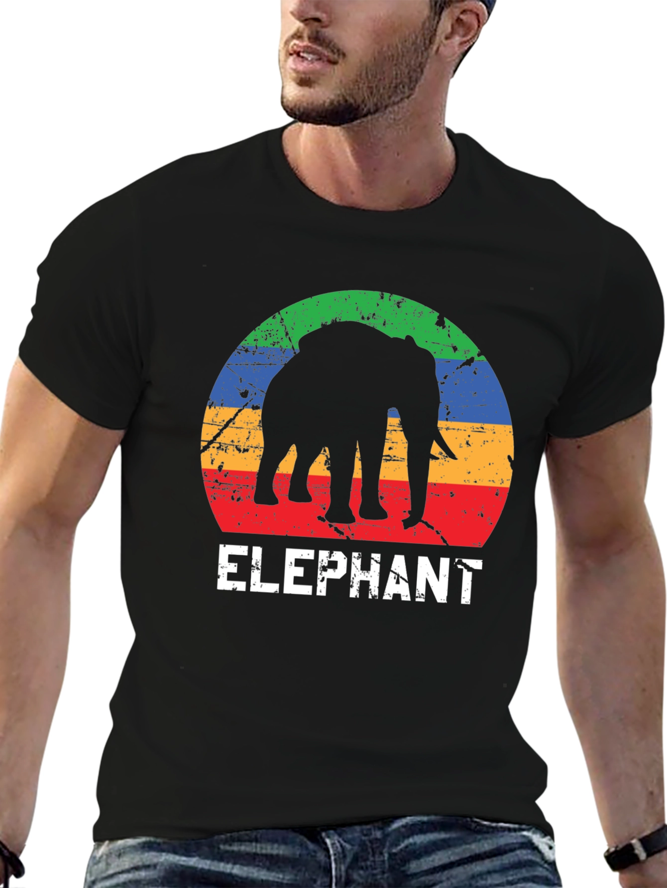 Elephant Silhouette Graphic T-Shirt