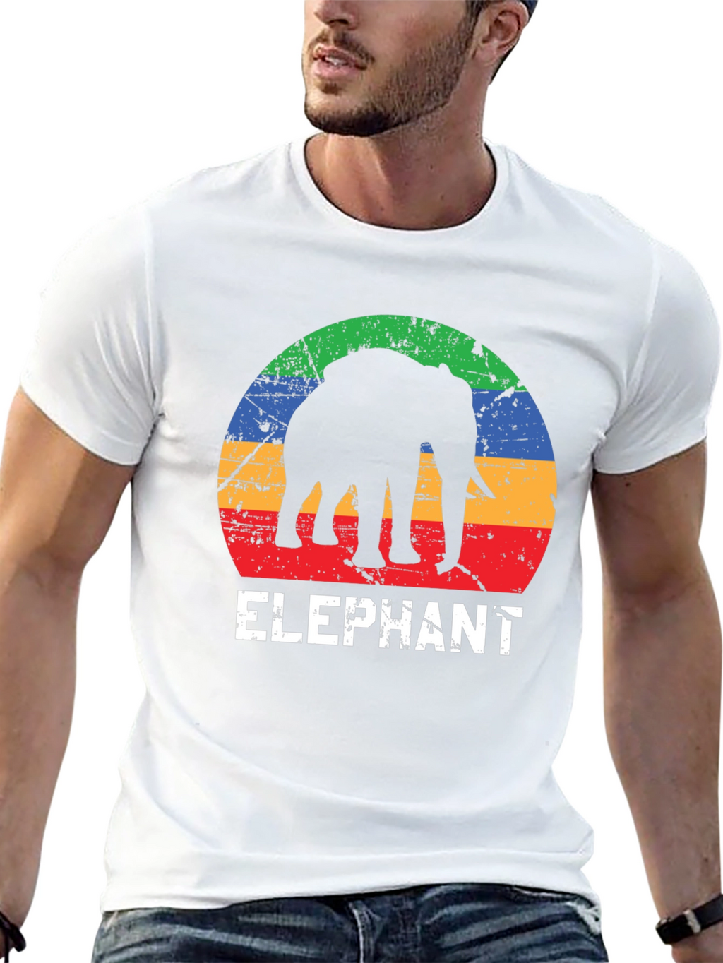 Elephant Silhouette Graphic T-Shirt
