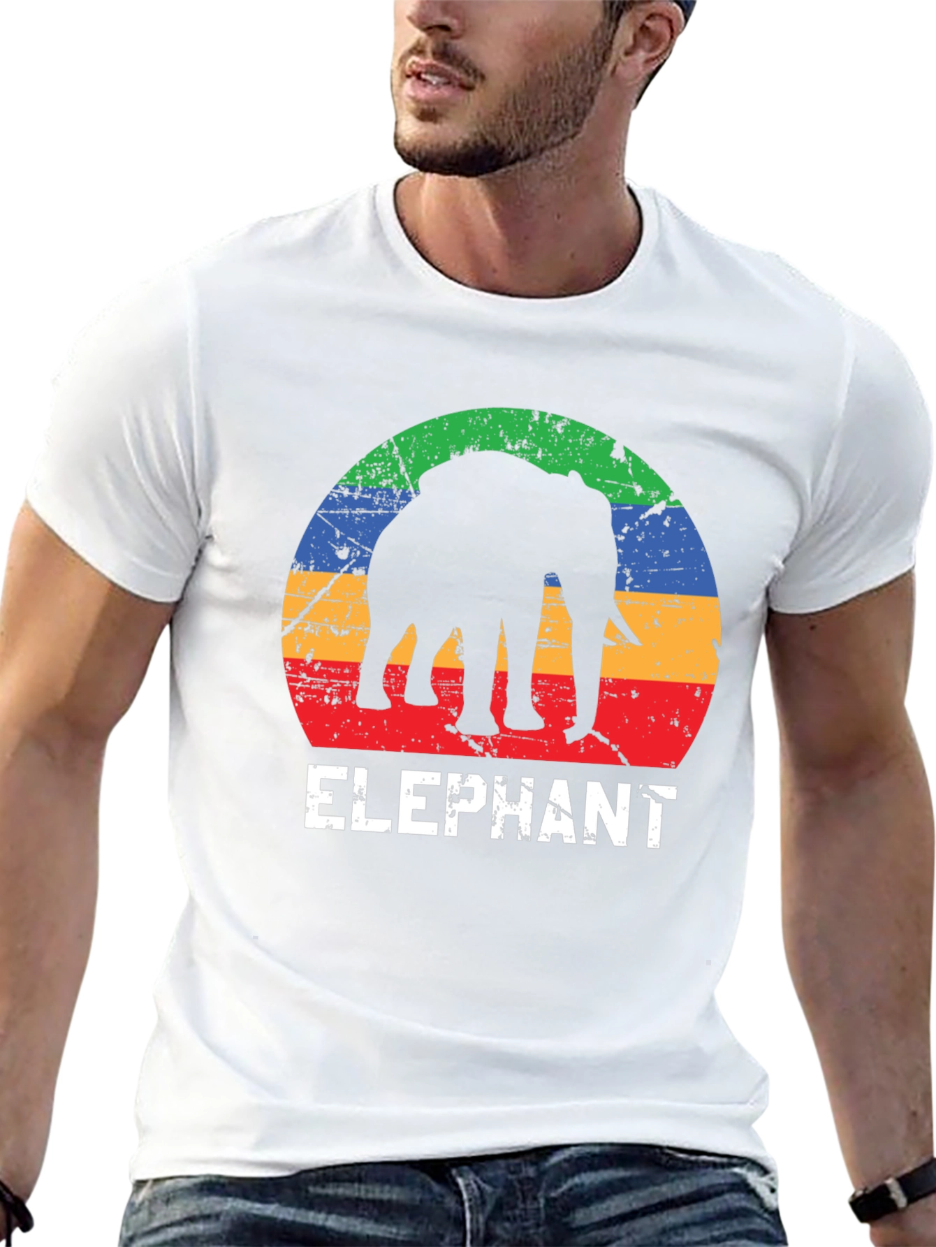 Elephant Silhouette Graphic T-Shirt