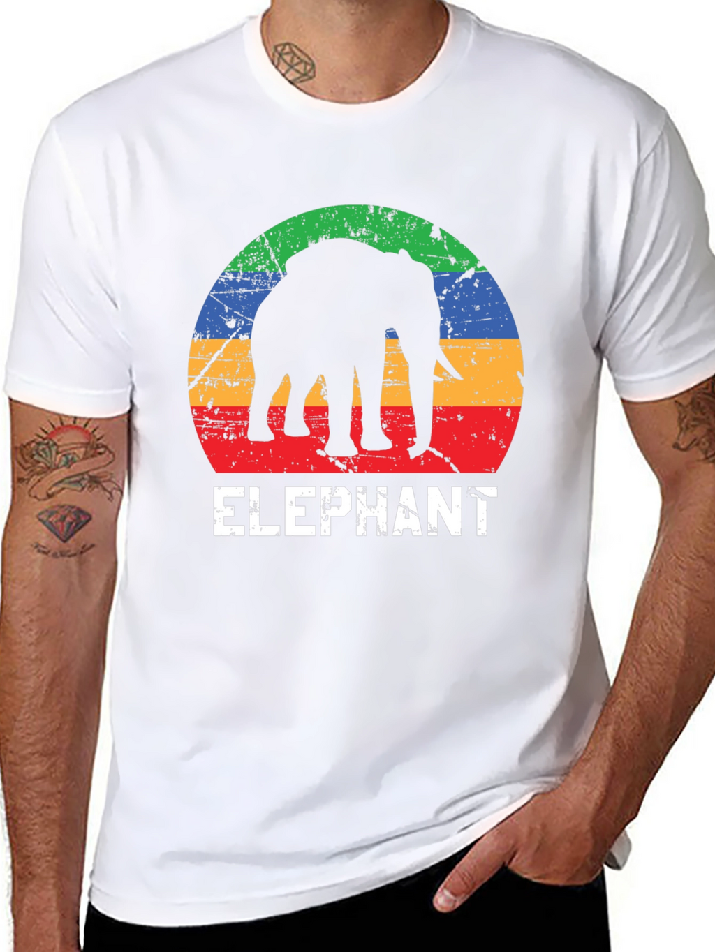 Elephant Silhouette Graphic T-Shirt