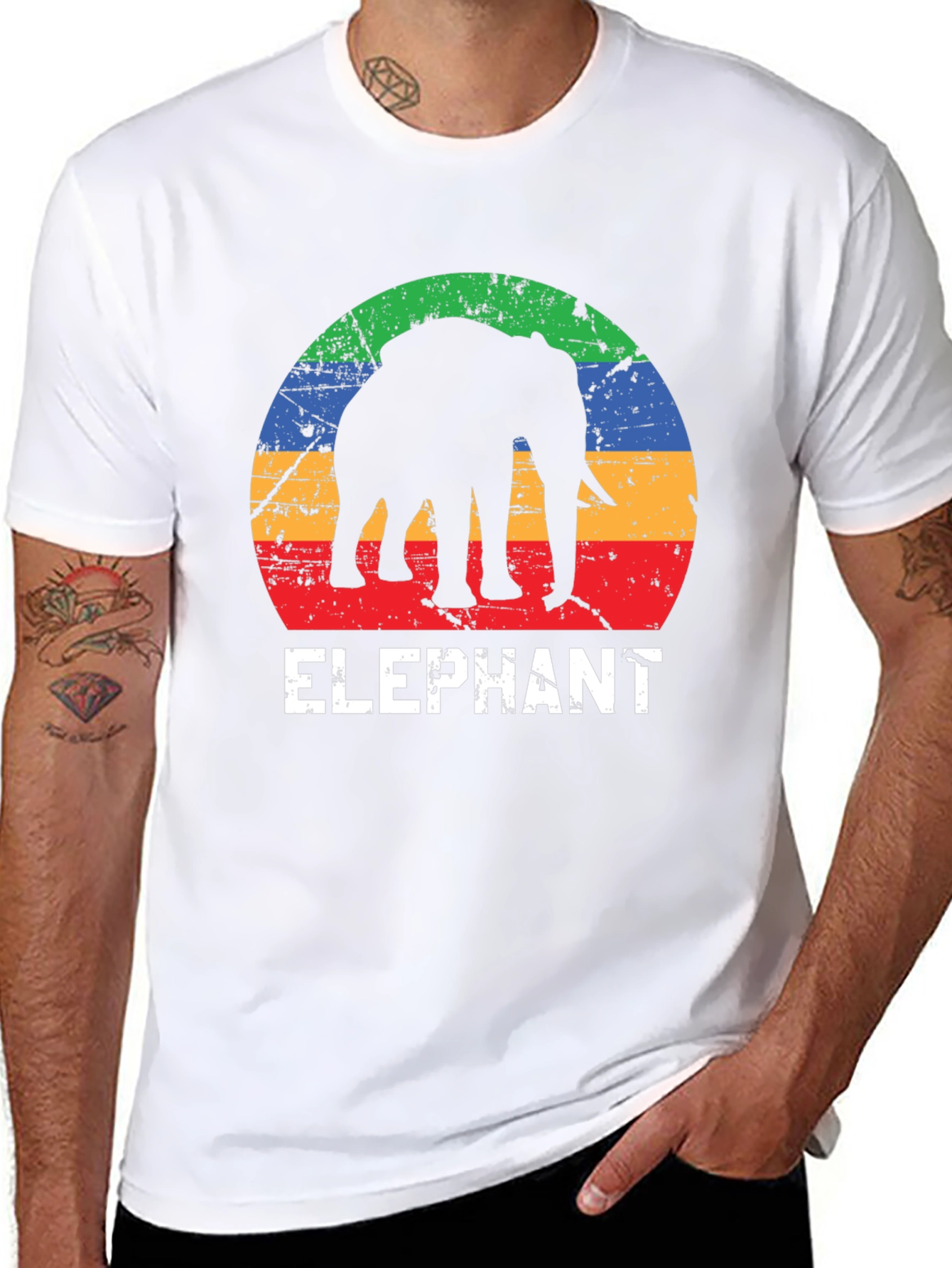 Elephant Silhouette Graphic T-Shirt
