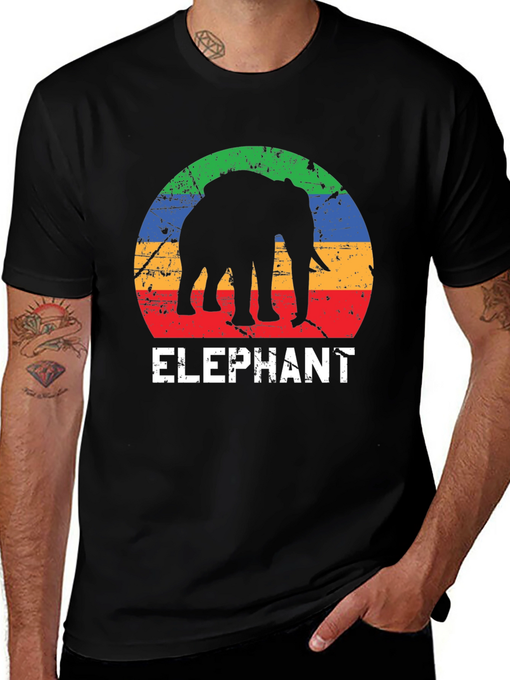 Elephant Silhouette Graphic T-Shirt