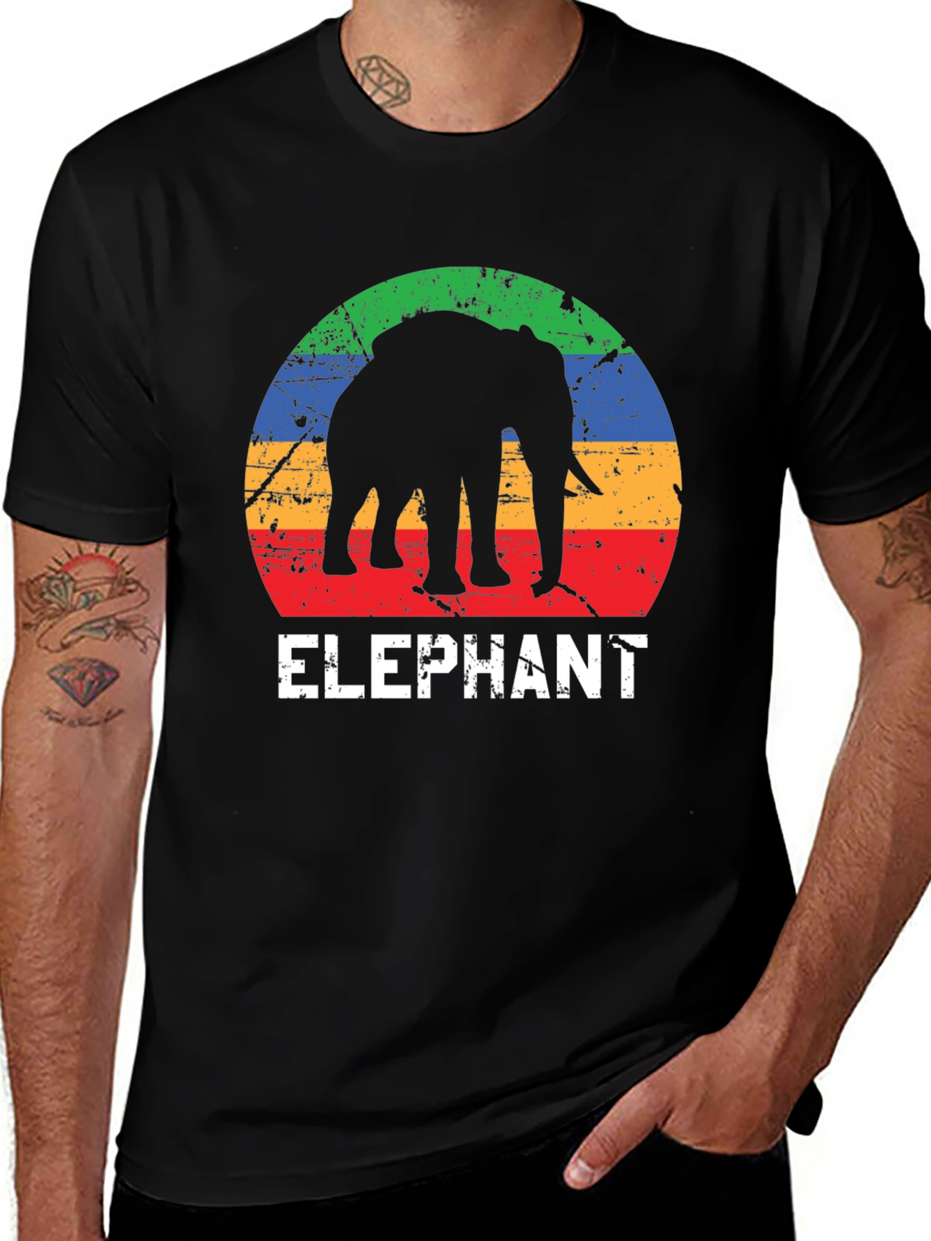 Elephant Silhouette Graphic T-Shirt