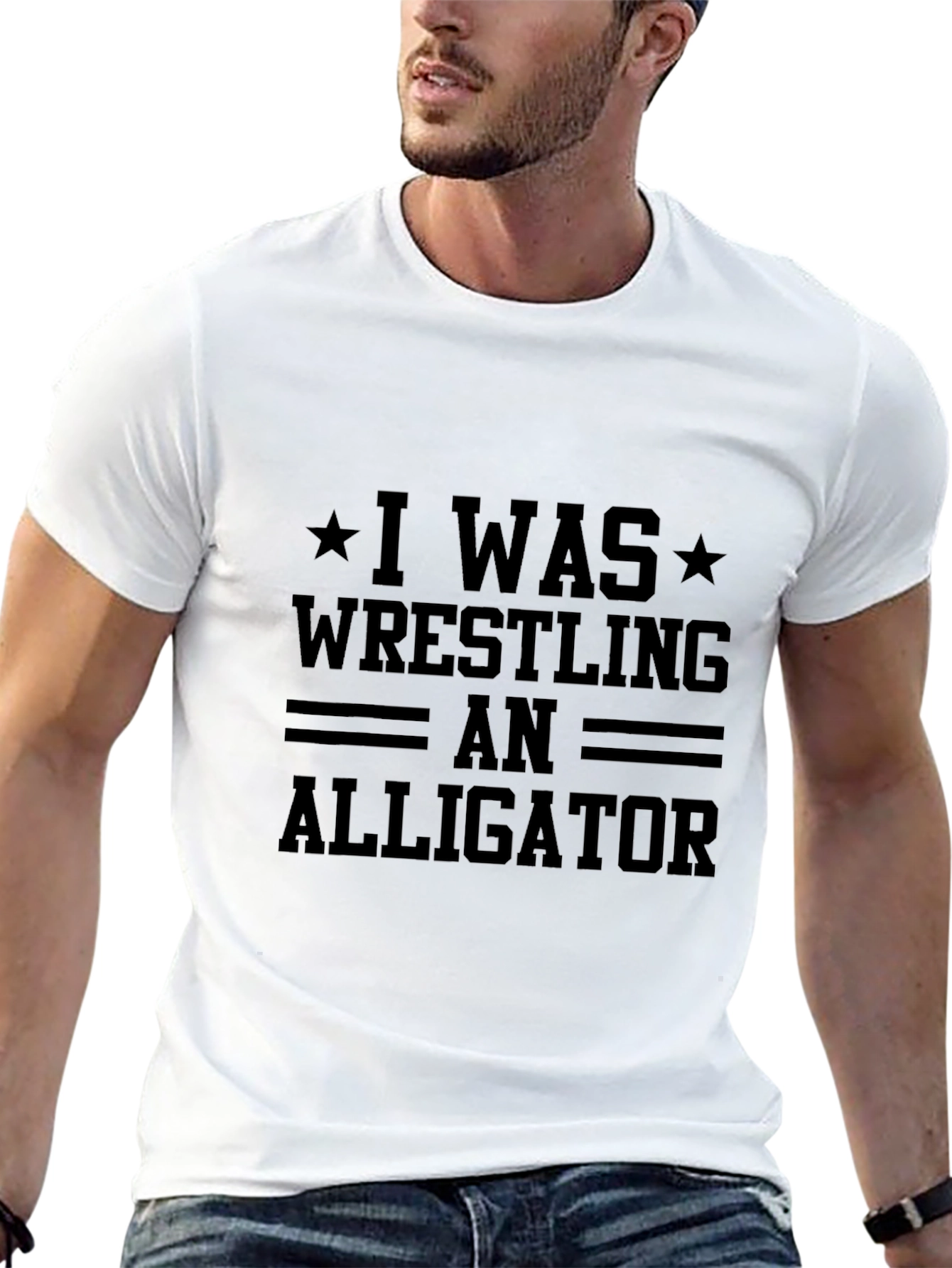 Wrestling Alligator Graphic Tee - Black T-Shirt