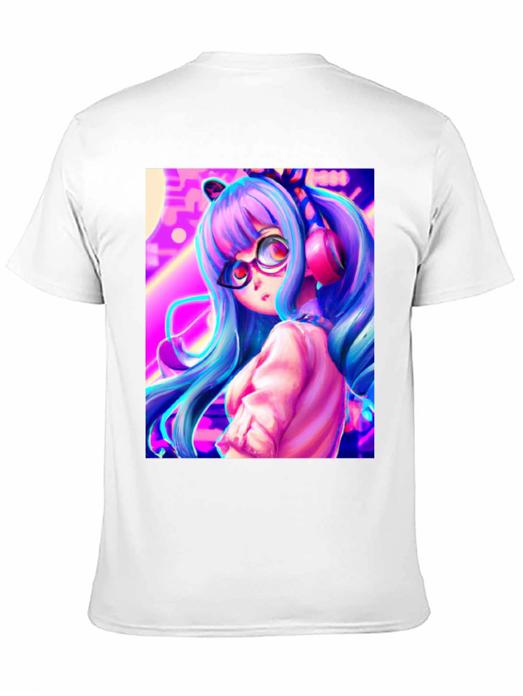 Anime Girl Graphic Tee - Black Cotton Shirt