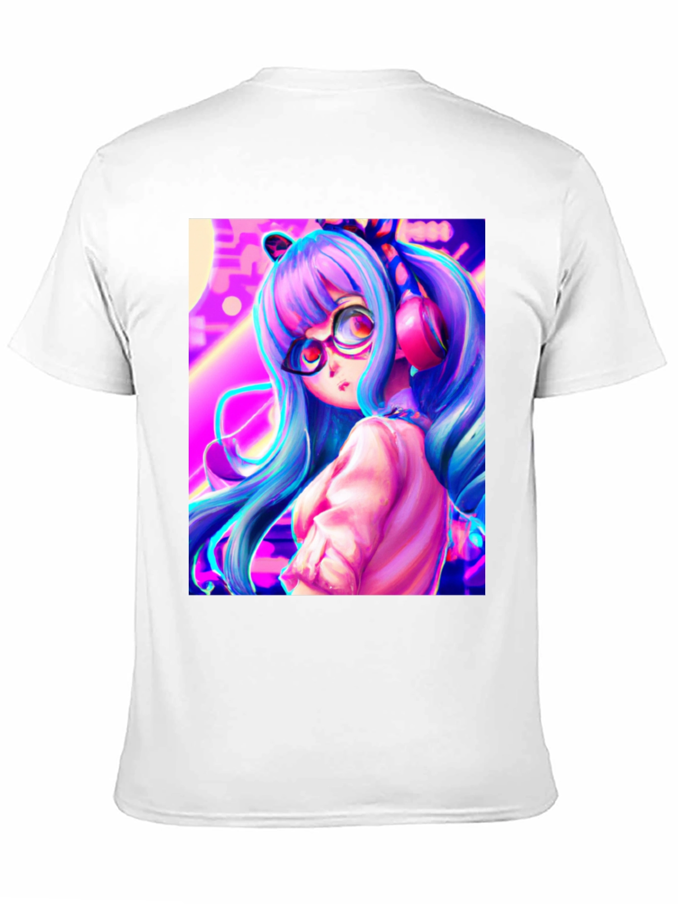 Anime Girl Graphic Tee - Black Cotton Shirt