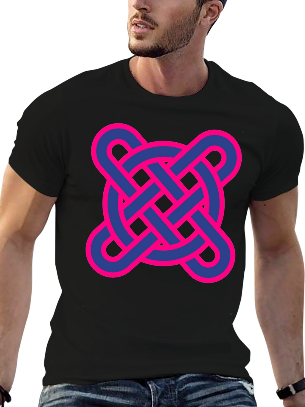 Adinkra Symbol Graphic T-Shirt - Black