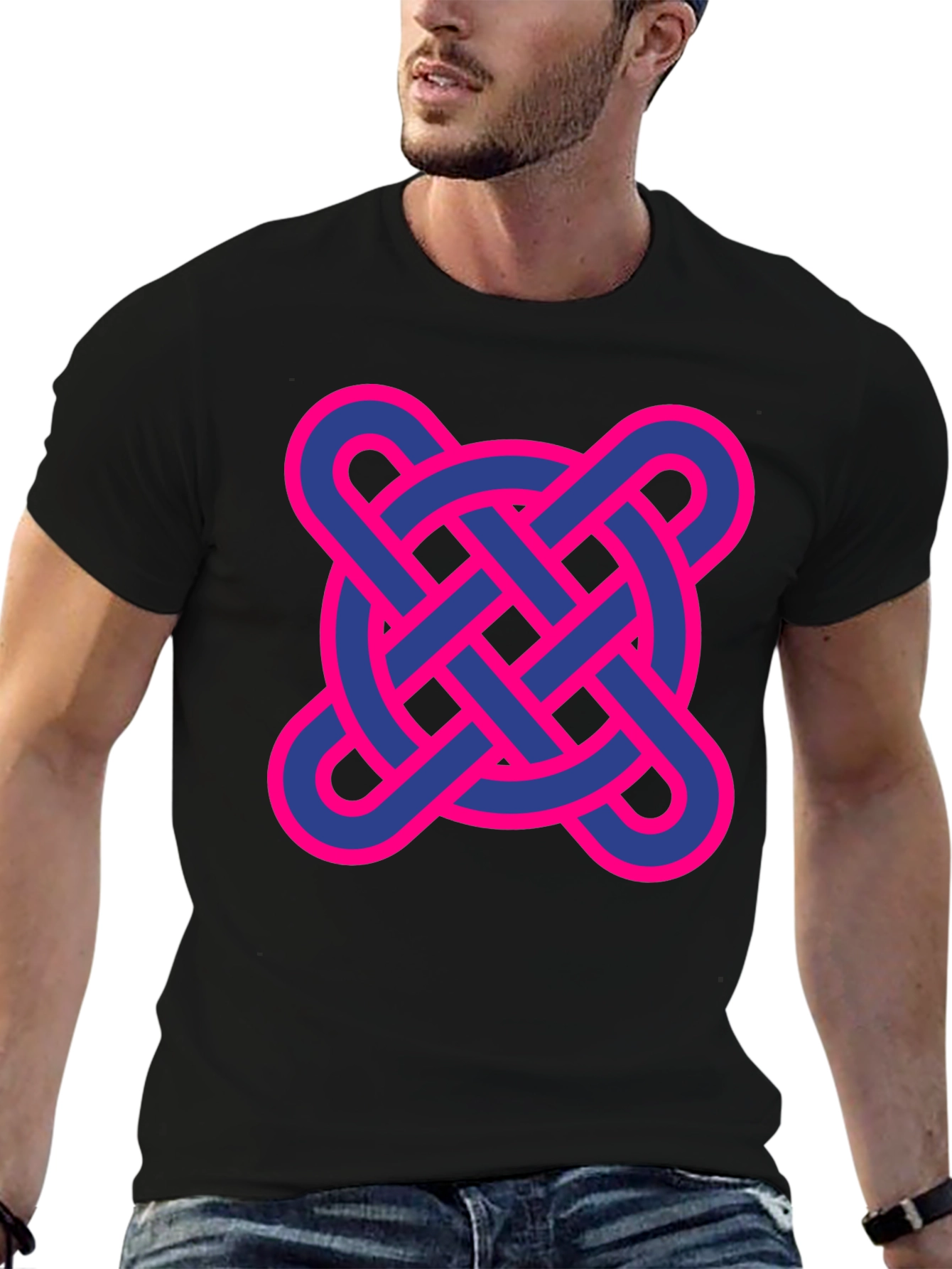 Adinkra Symbol Graphic T-Shirt - Black