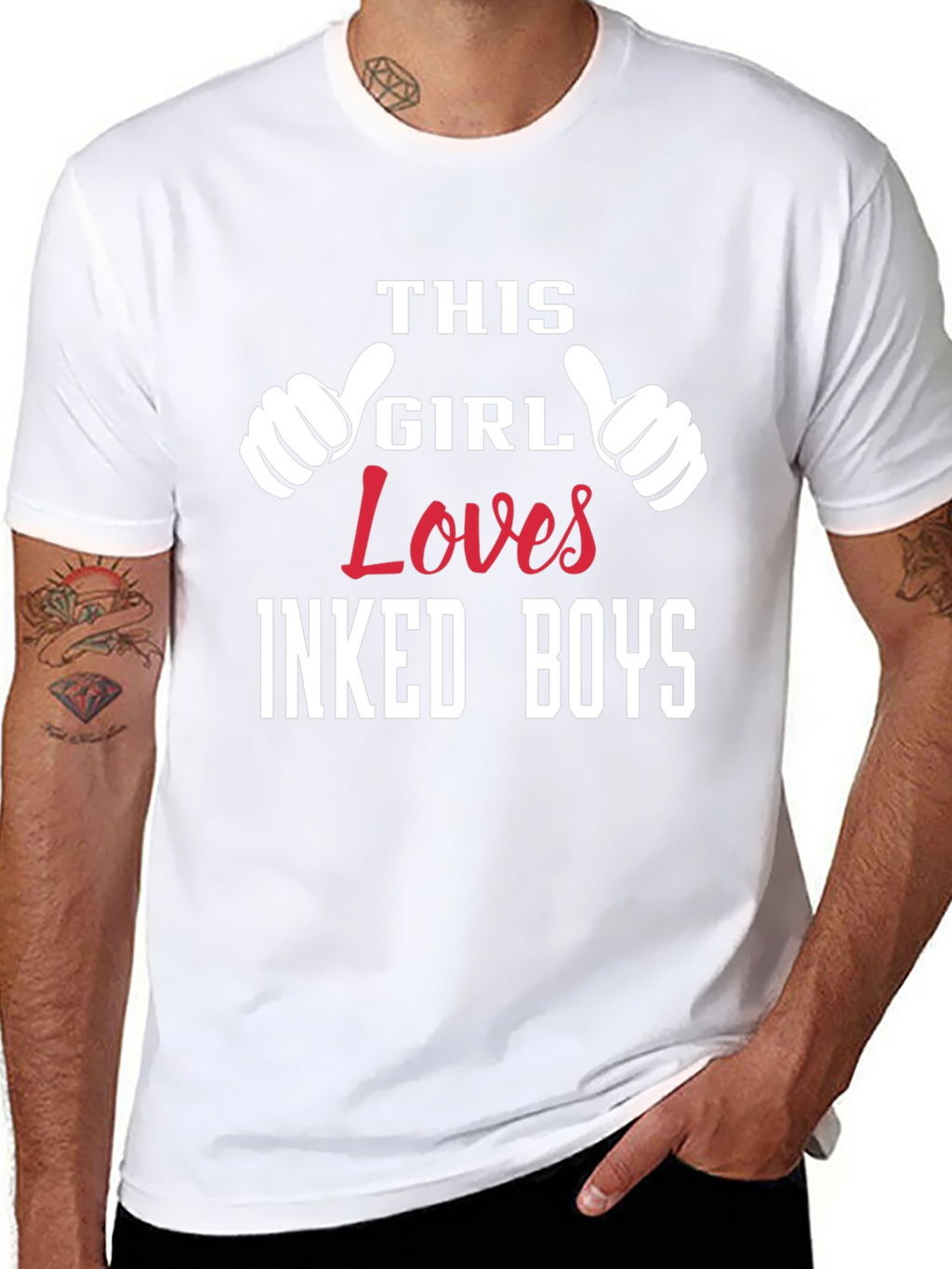 This Girl Loves Inked Boys Black T-Shirt