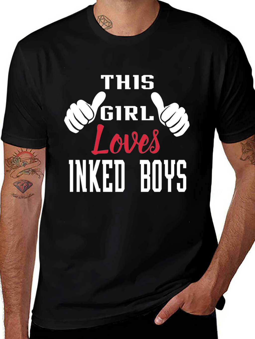 This Girl Loves Inked Boys Black T-Shirt