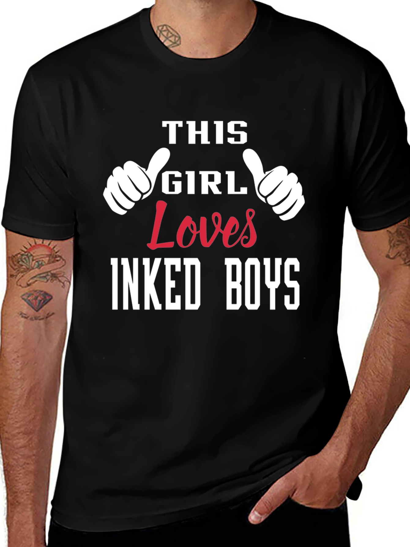 This Girl Loves Inked Boys Black T-Shirt