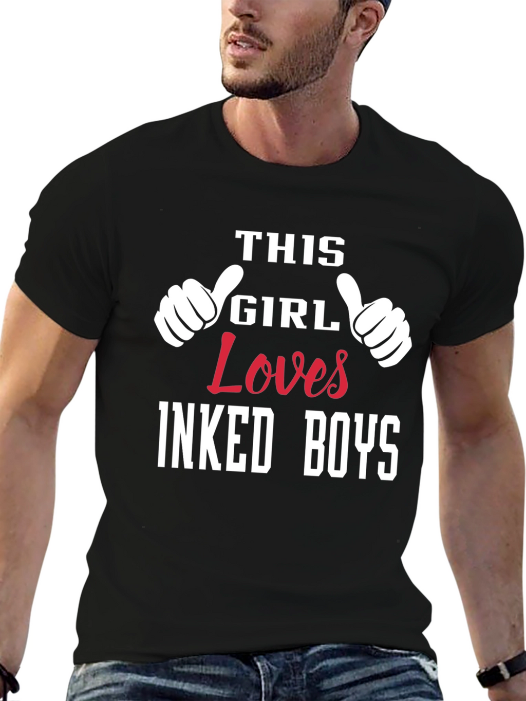 This Girl Loves Inked Boys Black T-Shirt