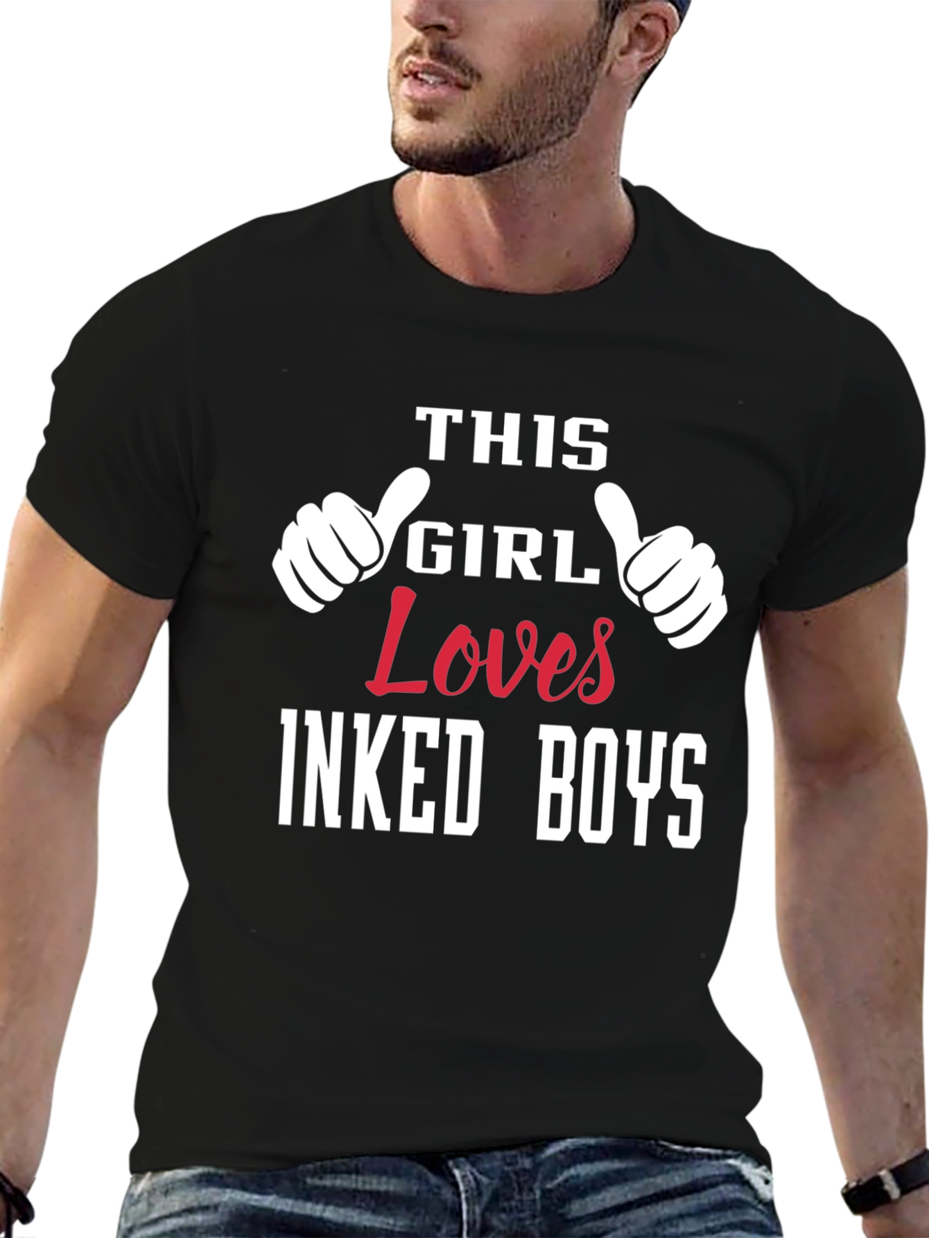 This Girl Loves Inked Boys Black T-Shirt