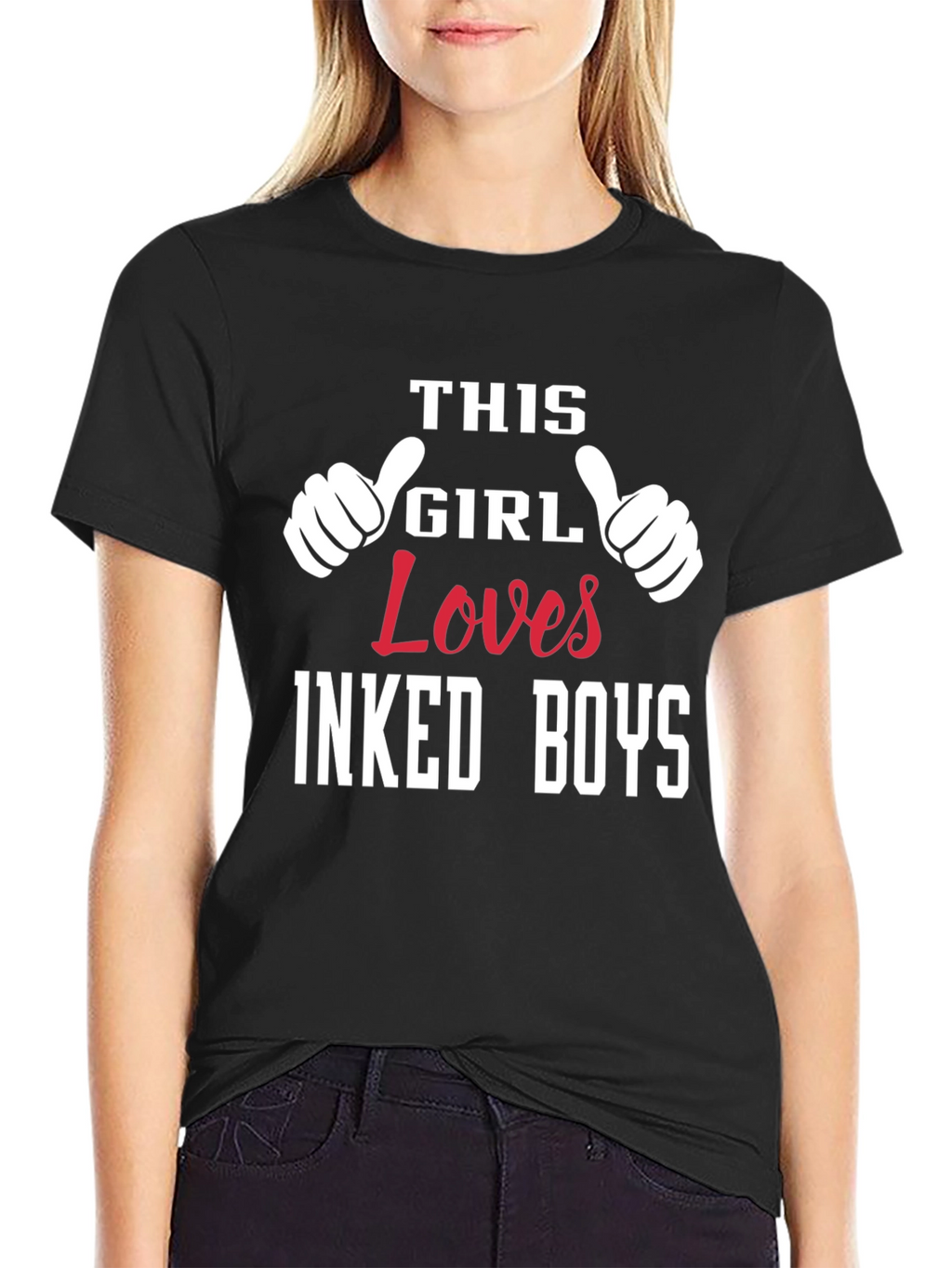 This Girl Loves Inked Boys Black T-Shirt