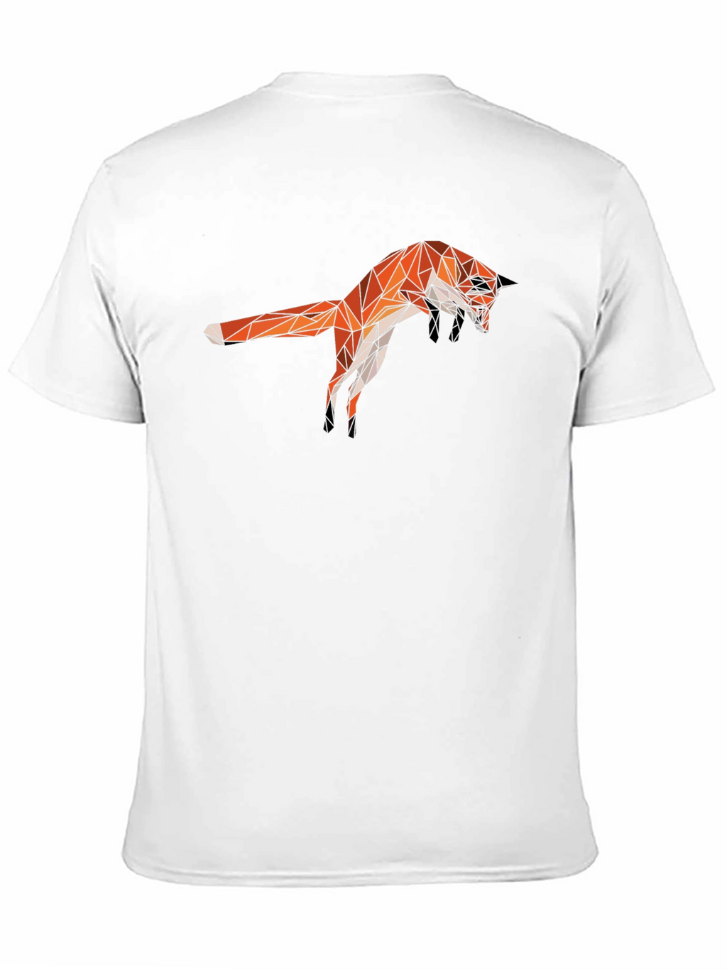 Geometric Fox Graphic Tee - Black